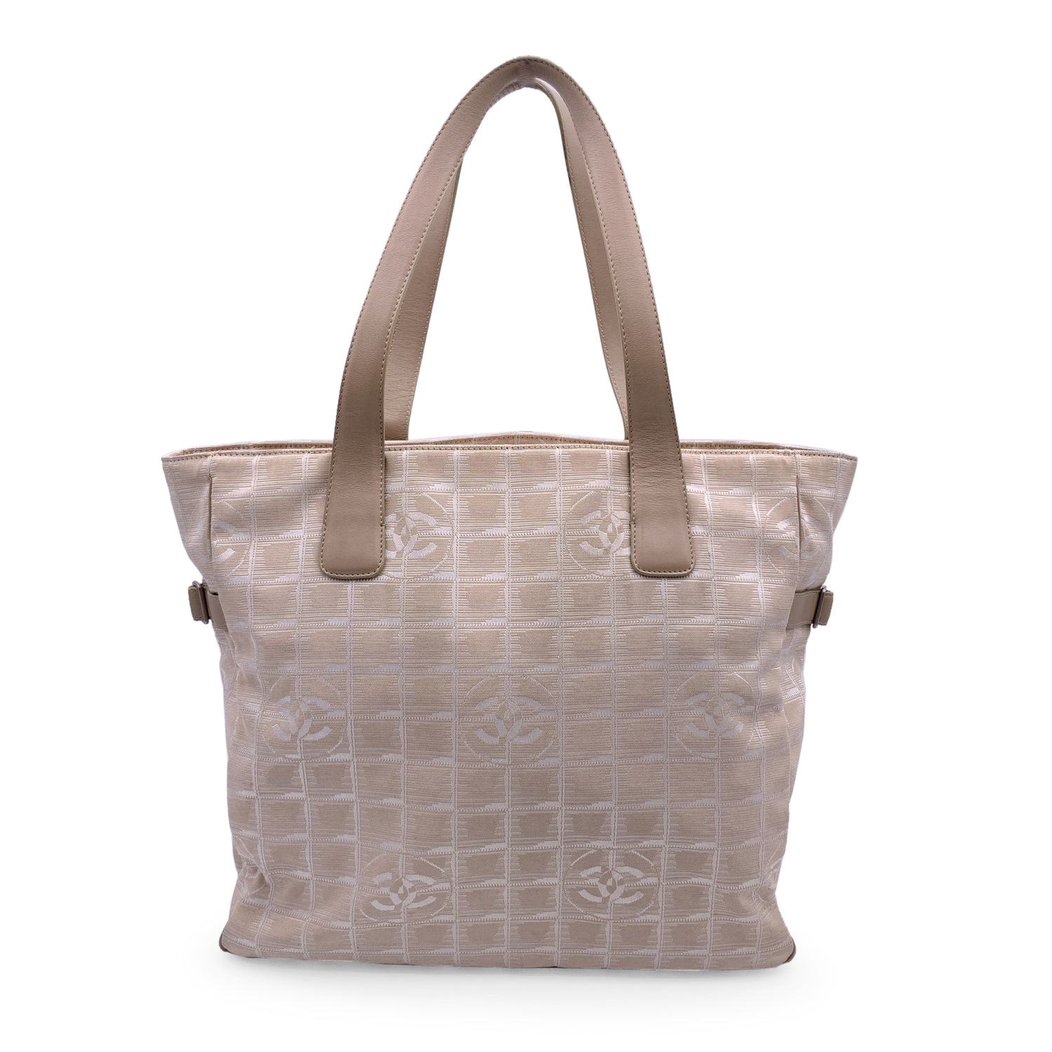 Chanel Beige Nylon New Travel Line Tote Shoulder Bag S