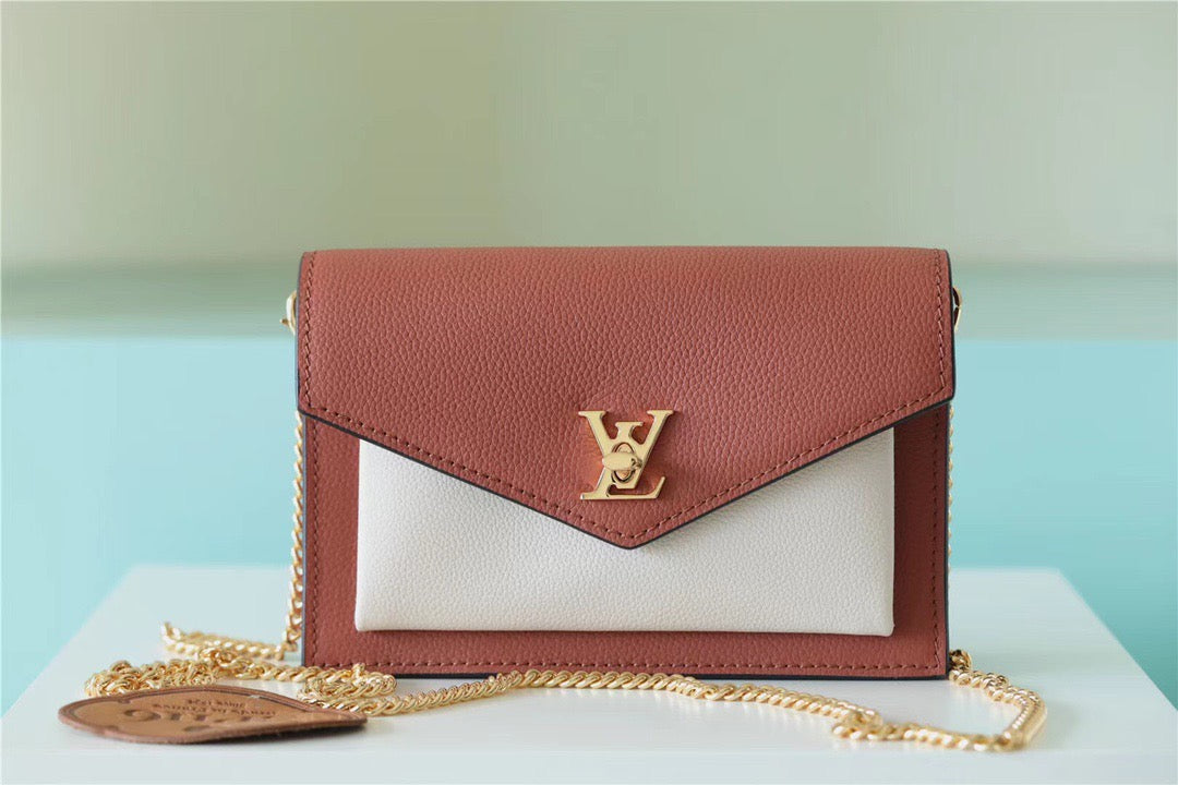 Top Quality Mylockme Pochette Quartz For Women White Brown Crossbody Bag