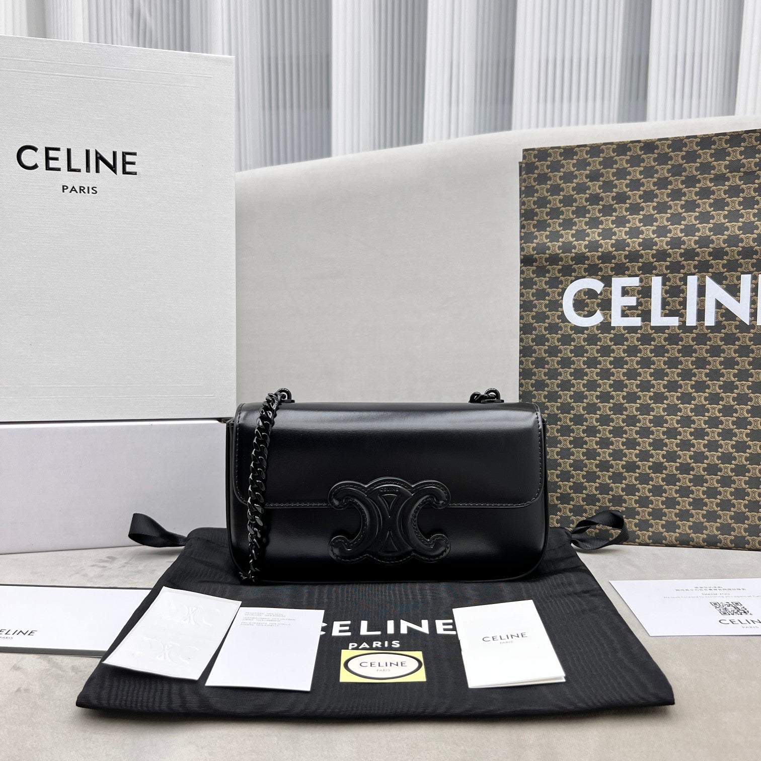 Top Quality Shoulder Bag Triomphe For Women Black Chain 197993Eqj38Nn 6997
