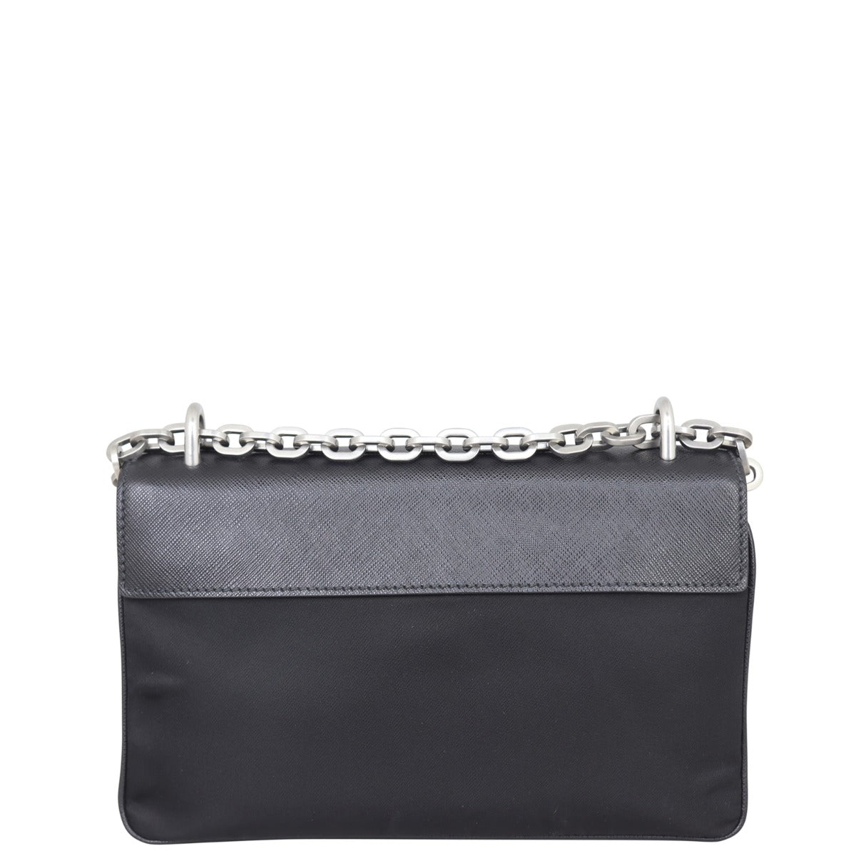 Prada Saffiano Tessuto Shoulder Bag Chain