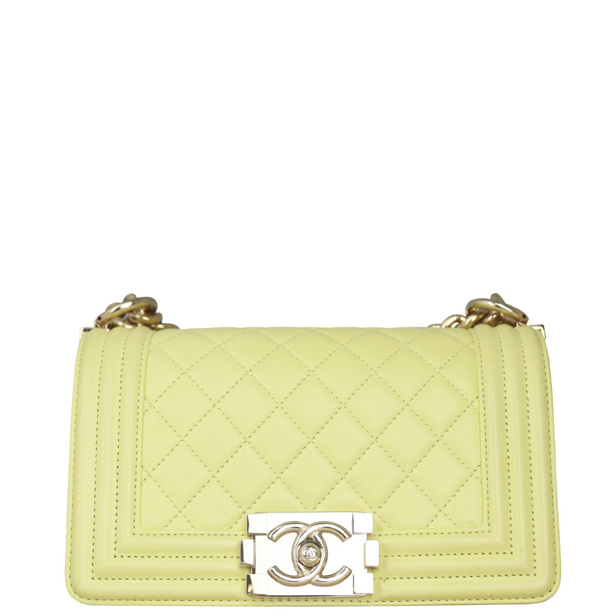 Chanel Boy Pale yellow Handbag Small