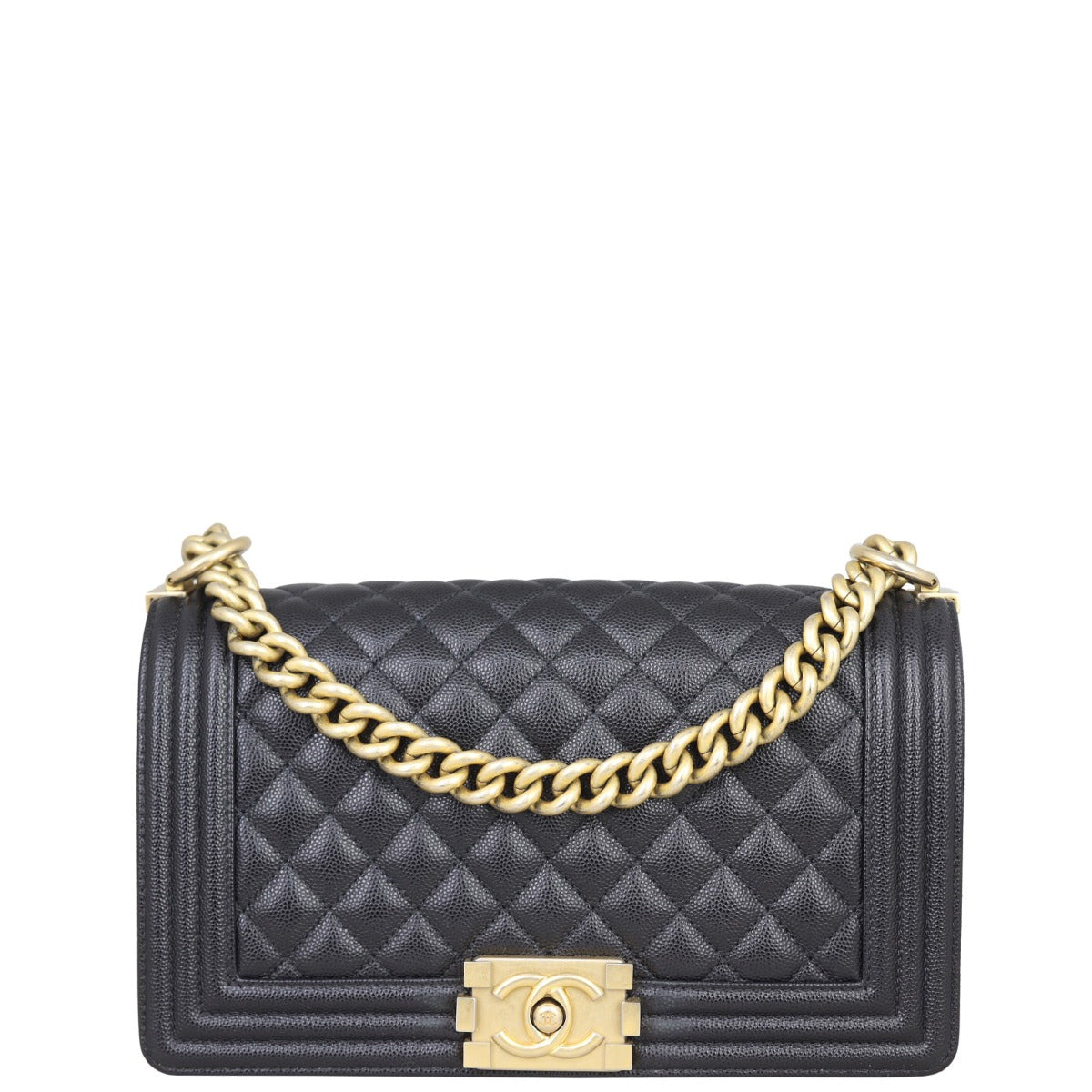 Chanel Boy Old 27 Series Handbag Black Medium
