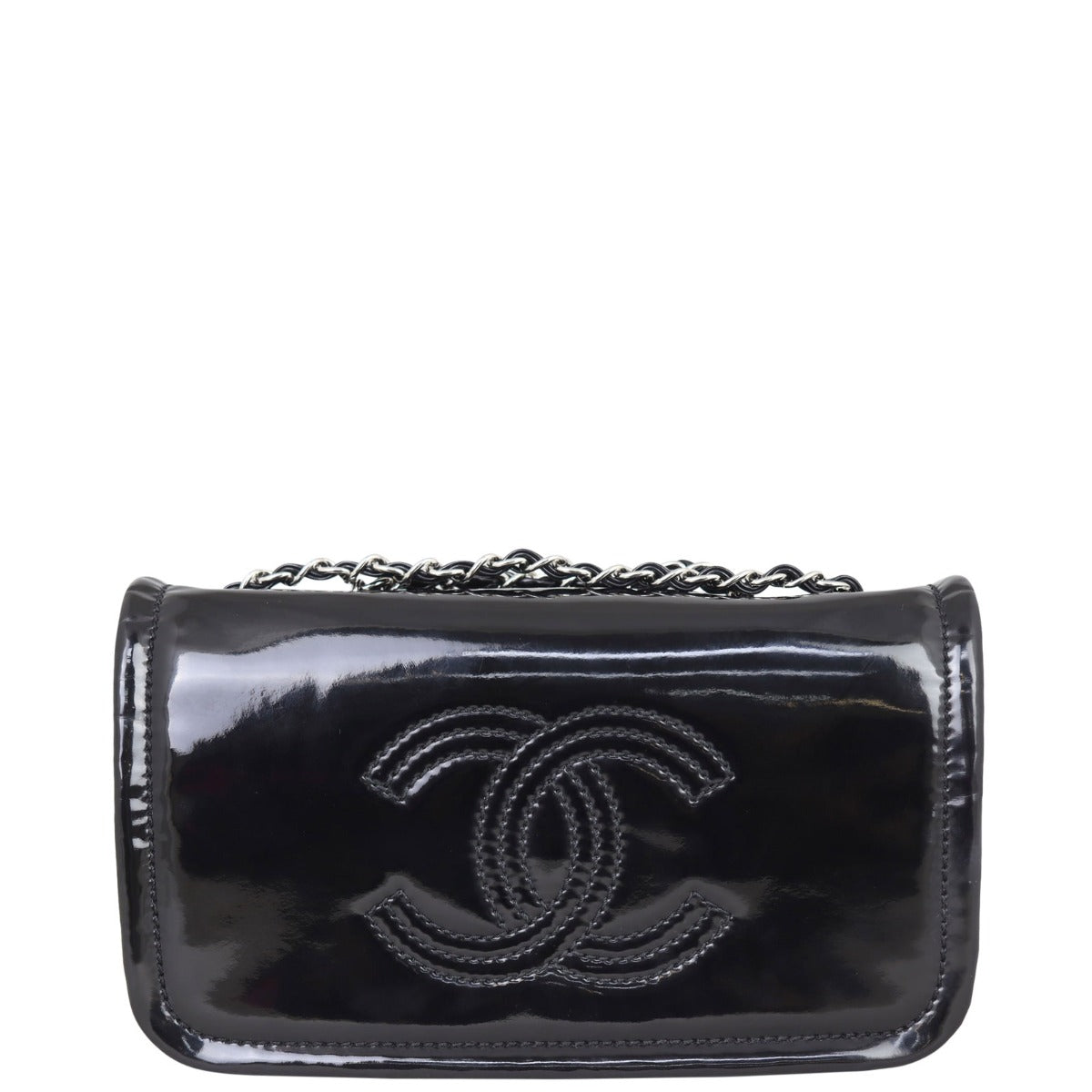 Chanel CC Vinyl Lipstick Ligne Bag Flap Handbag