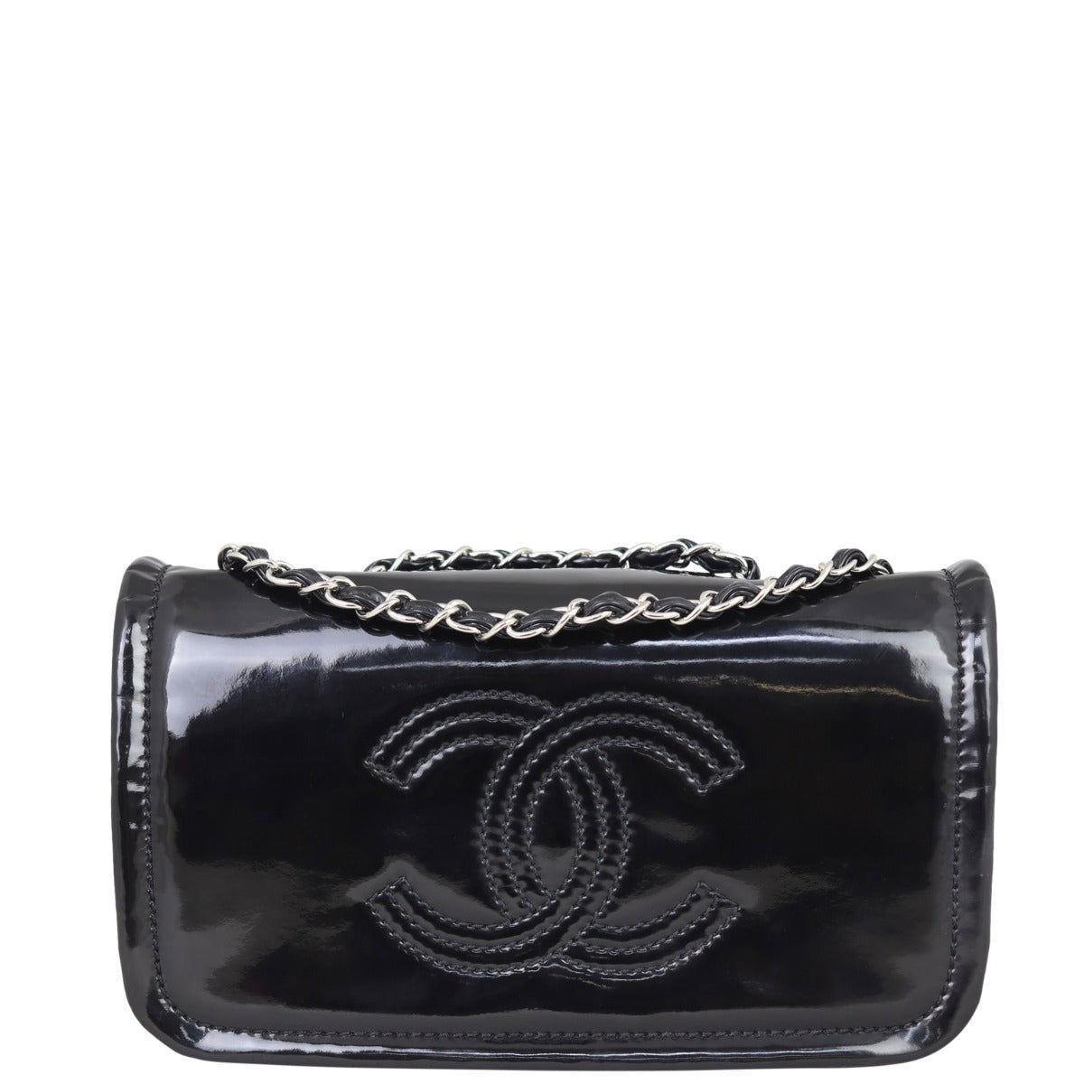 Chanel CC Vinyl Lipstick Ligne Bag Flap Handbag
