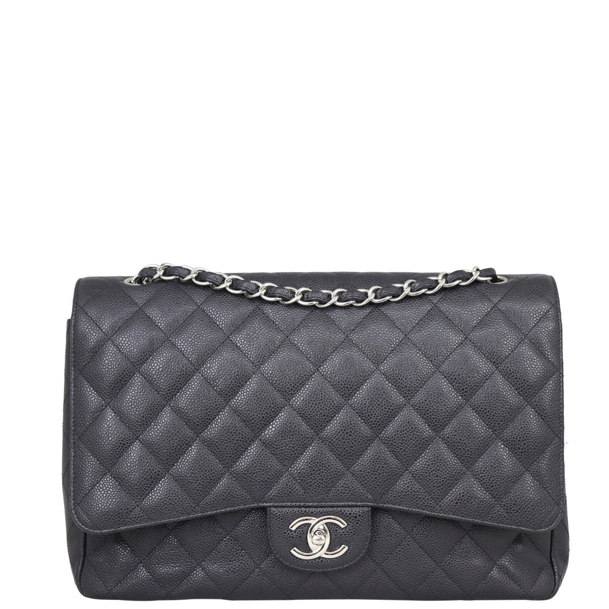 Chanel Classic Double Maxi SHW Handbag Black Flap