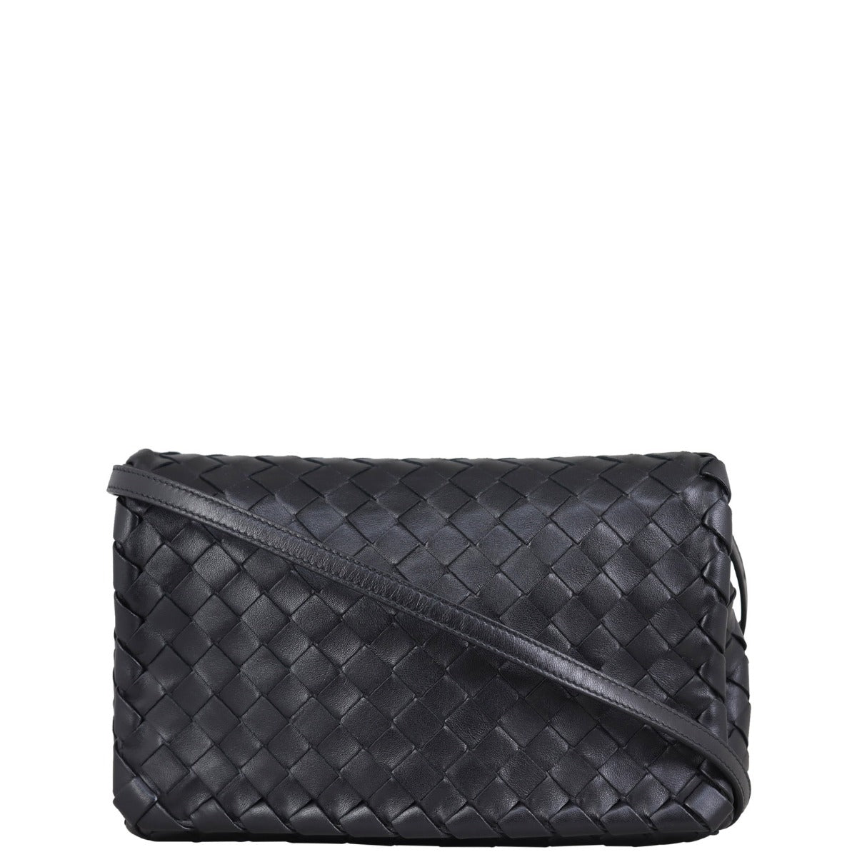 Bottega Veneta Intrecciato Full Crossbody Small Flap Crossbody Bag