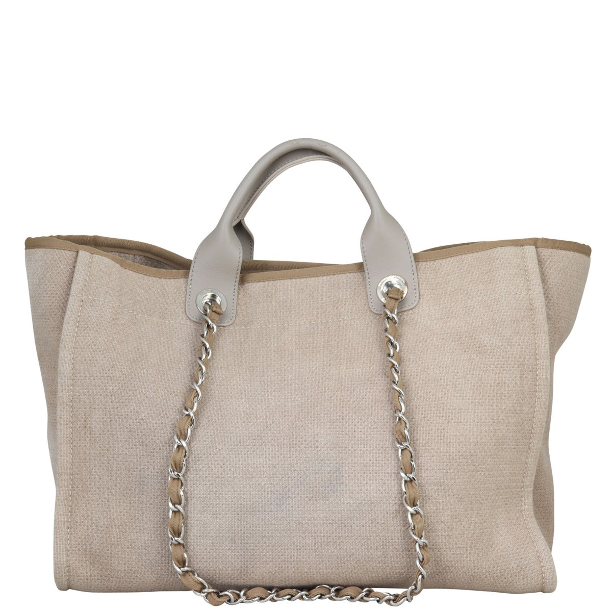 Chanel Deauville Tote Natural Sand Brown Large Tote Bag