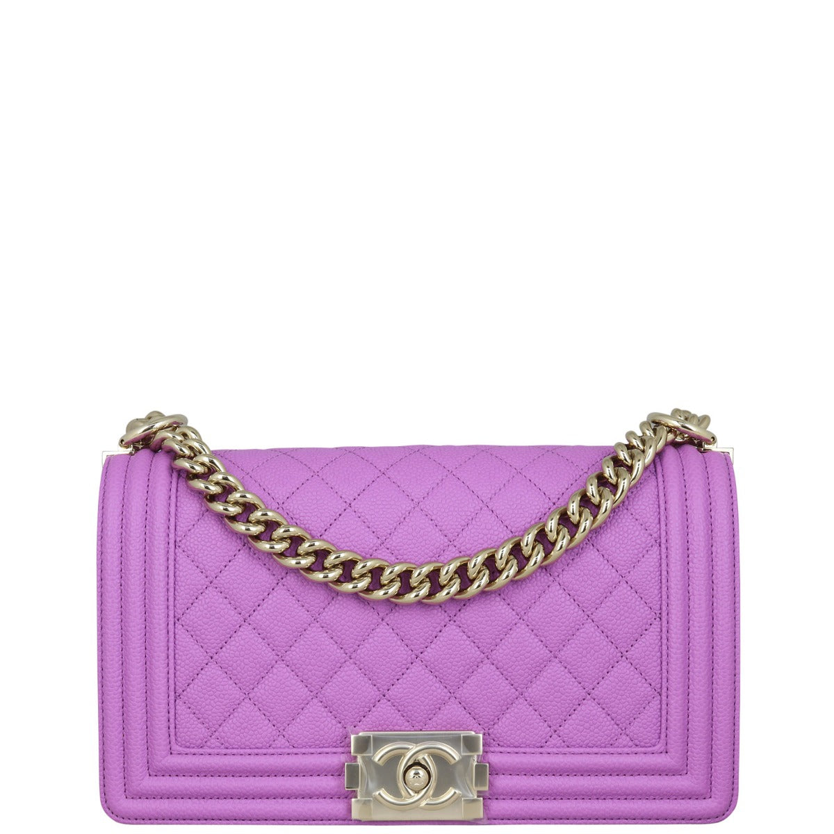 Chanel Boy Old Purple Handbag Medium