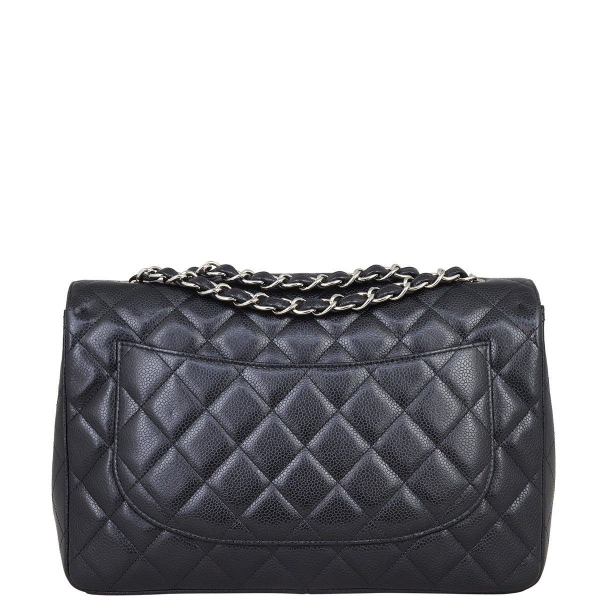 Chanel Classic Single Jumbo Caviar Handbag Black Flap