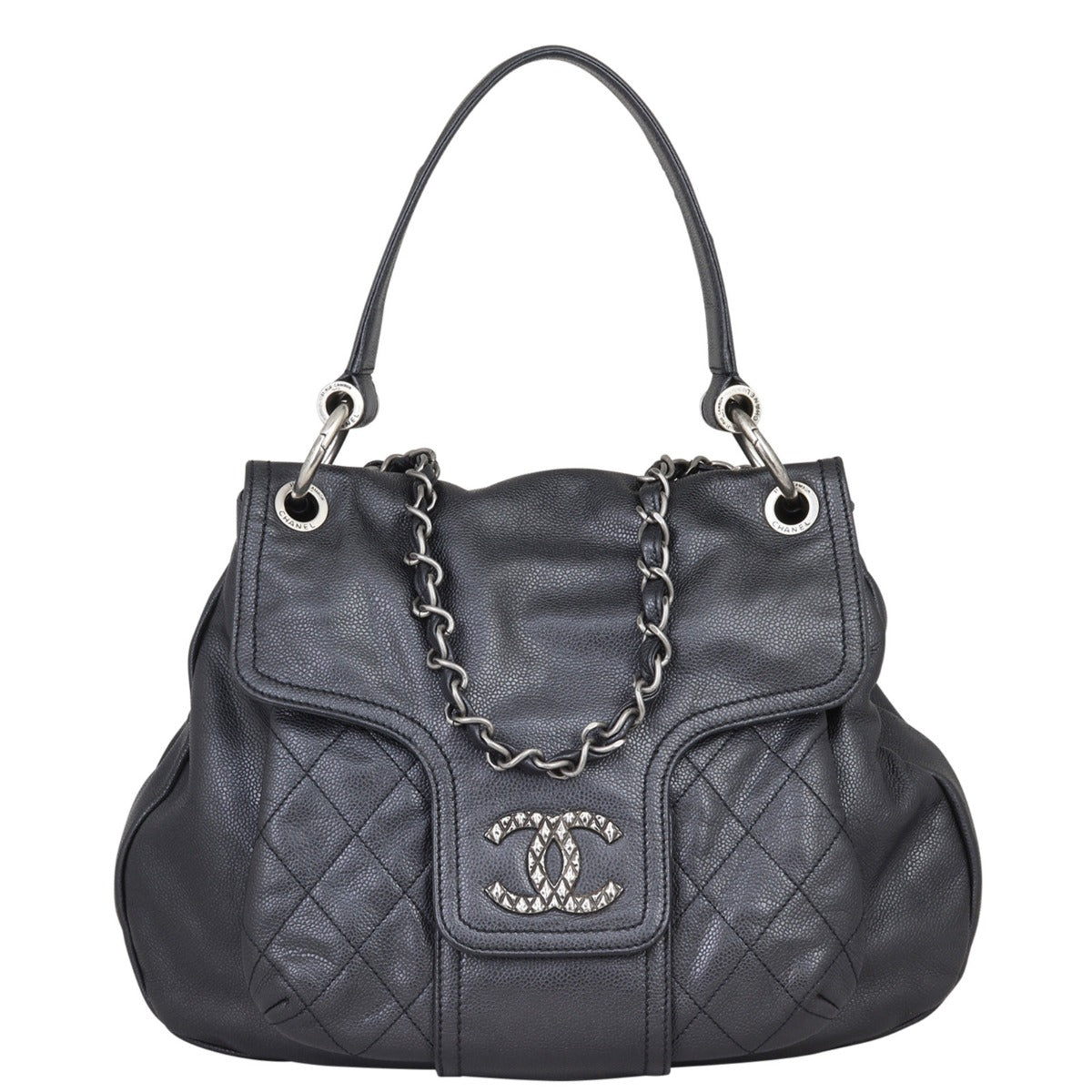 Chanel Glazed Caviar Hobo Bag Flap