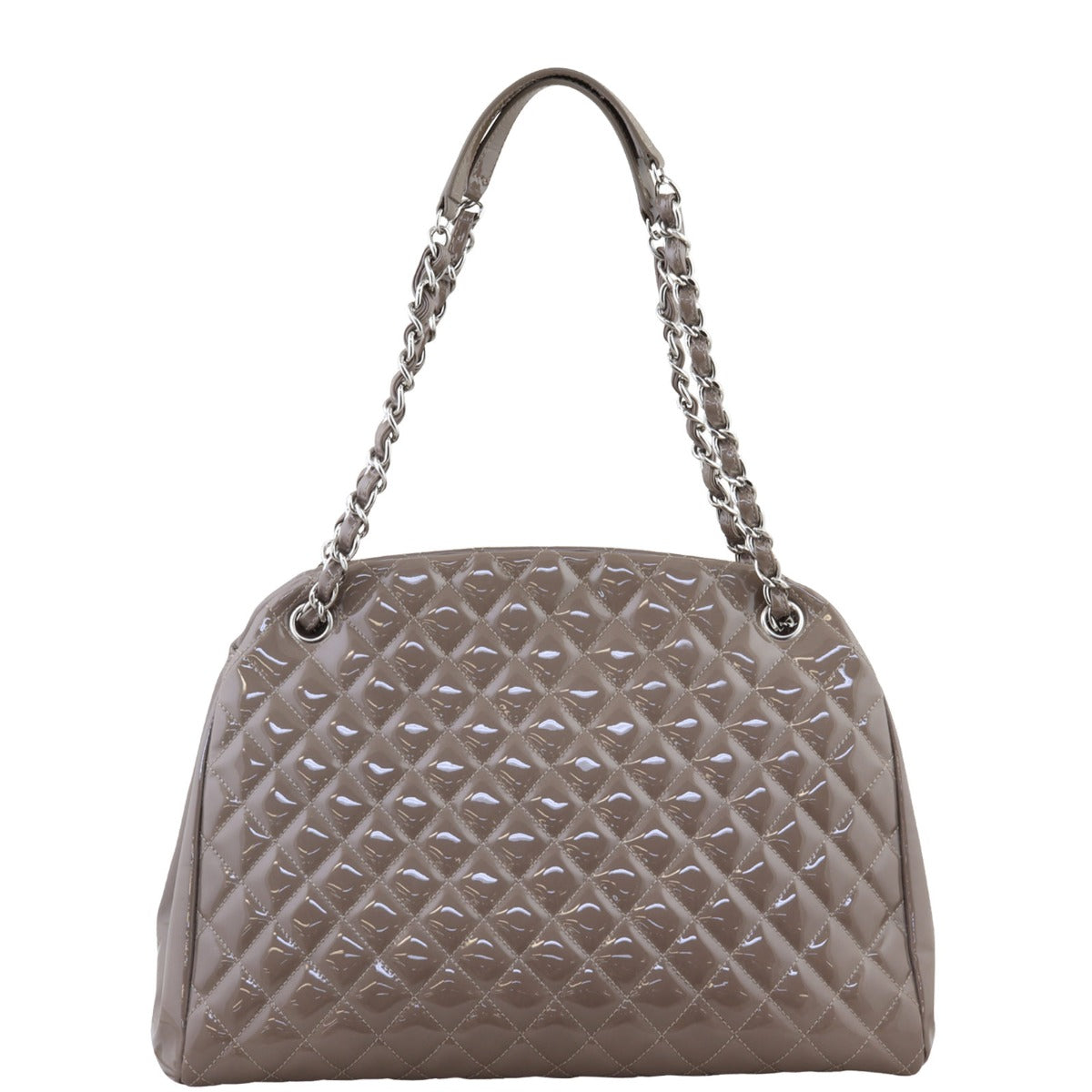 Chanel Mademoiselle Bowler Bag Taupe Brown Large Handbag