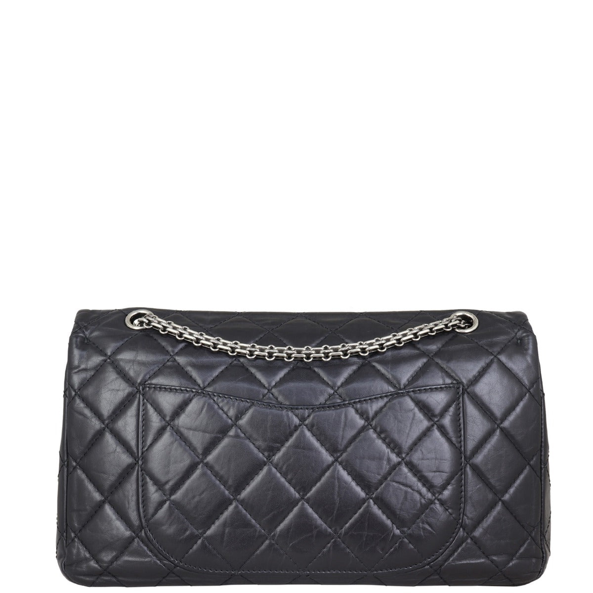 Chanel 2.55 Reissue 227 Double Bag Hardware Silver Flap Handbag