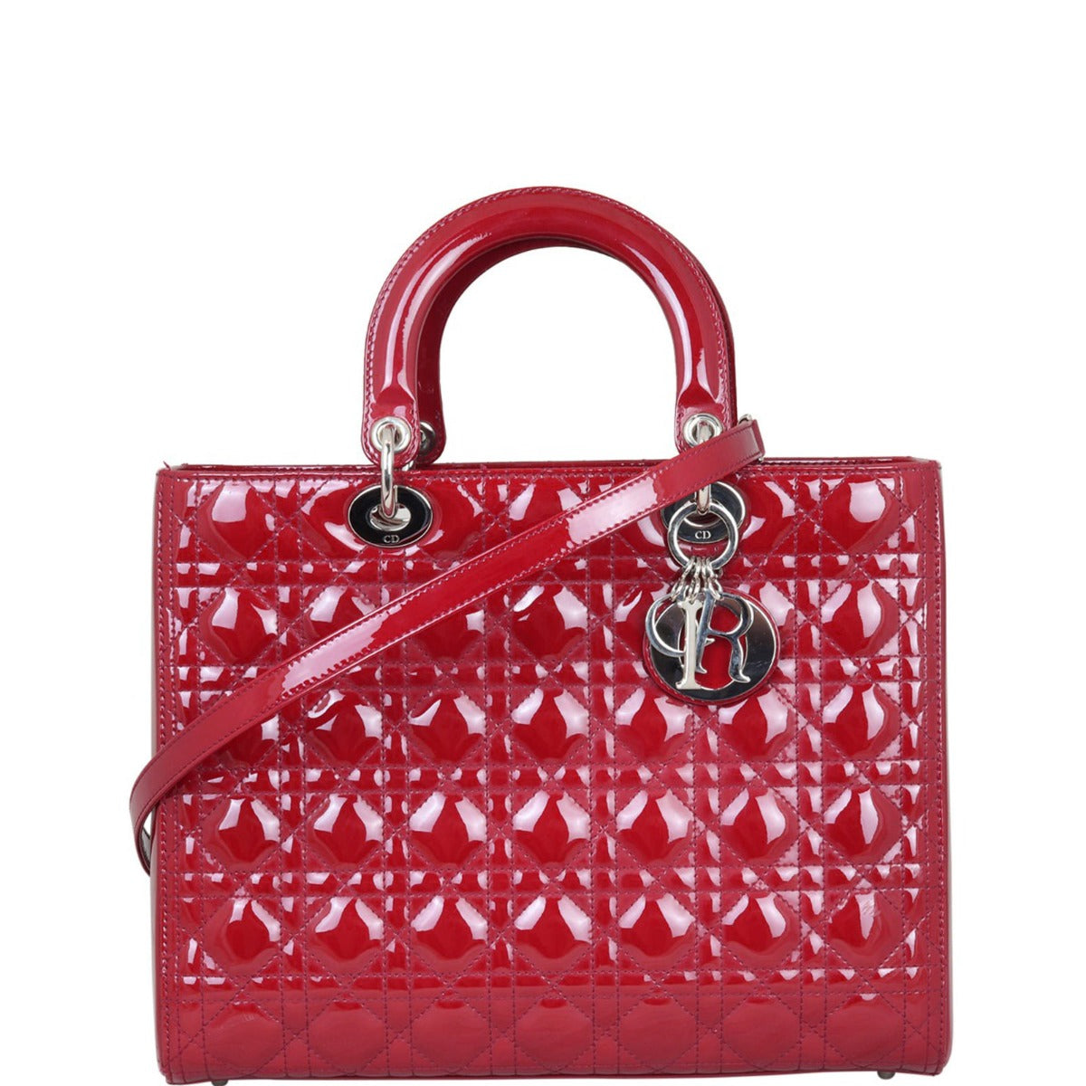 Dior Crossbody Bag Lady 2 Patent Large Shoulder Bag