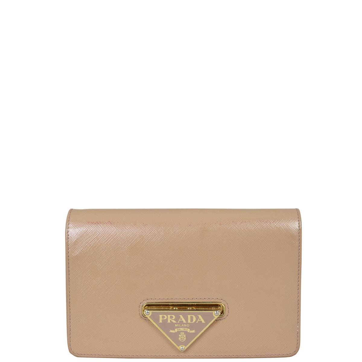Prada Saffiano Vernice Flip Lock Bag Chain Travel Bag