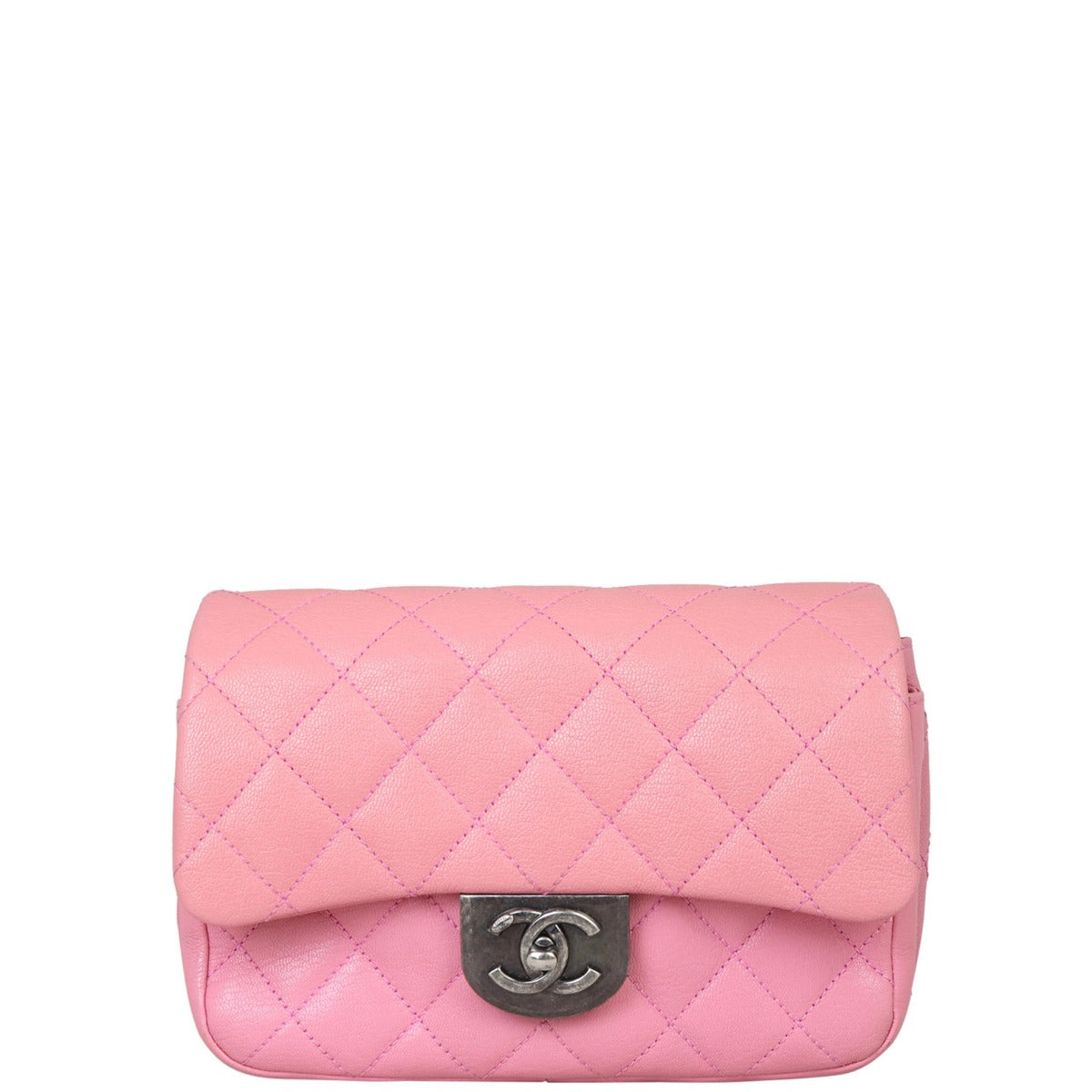 Chanel Double Carry Bag Pink Small Handbag
