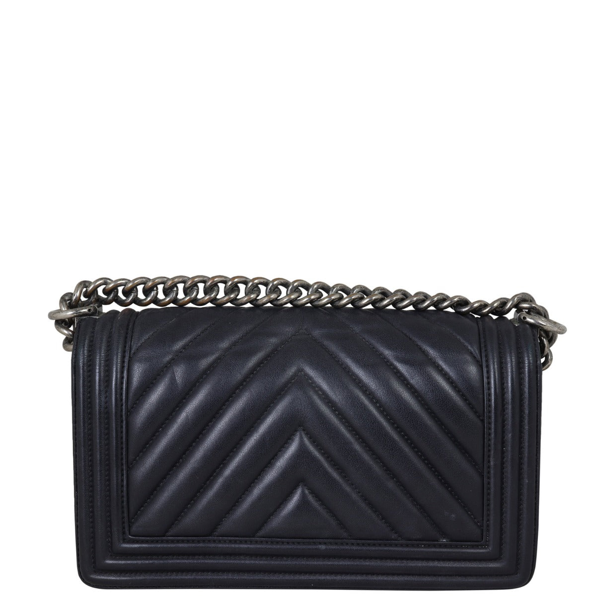 Chanel Boy Chevron Old Handbag Black Medium