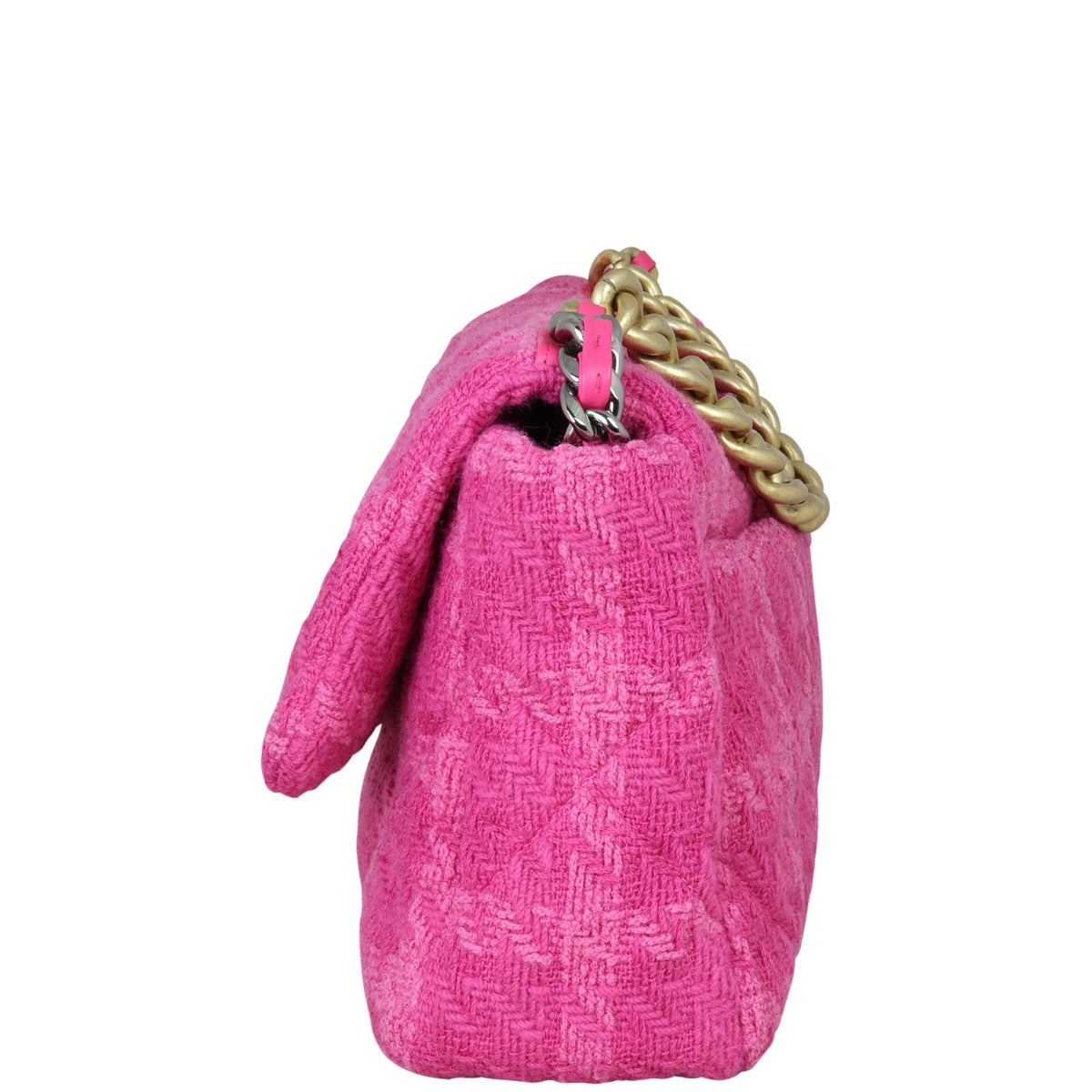 Chanel 19 Tweed Bag Pink Large Handbag