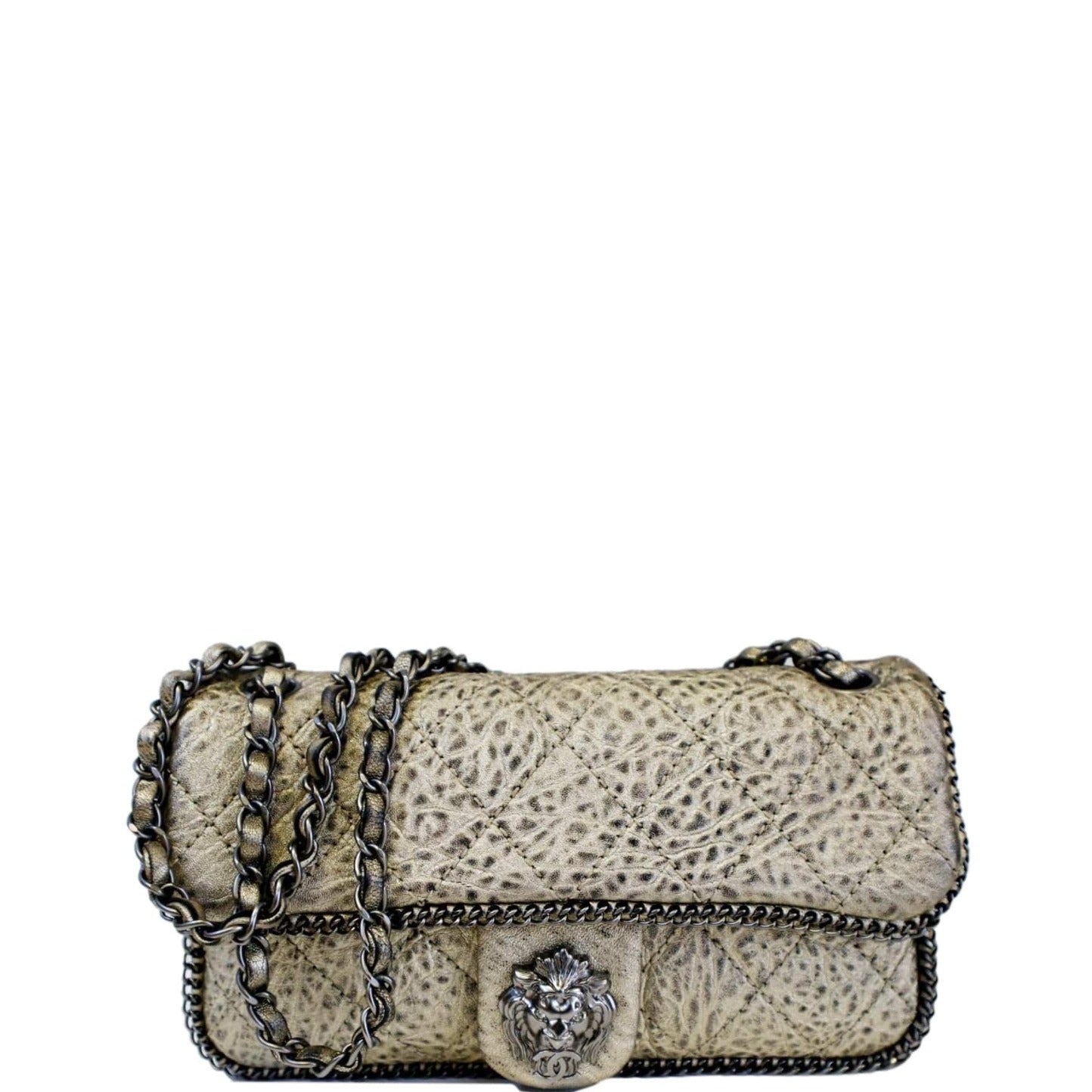 Chanel Distressed Leo Lion Flap Leather Lambskin Travel Bag