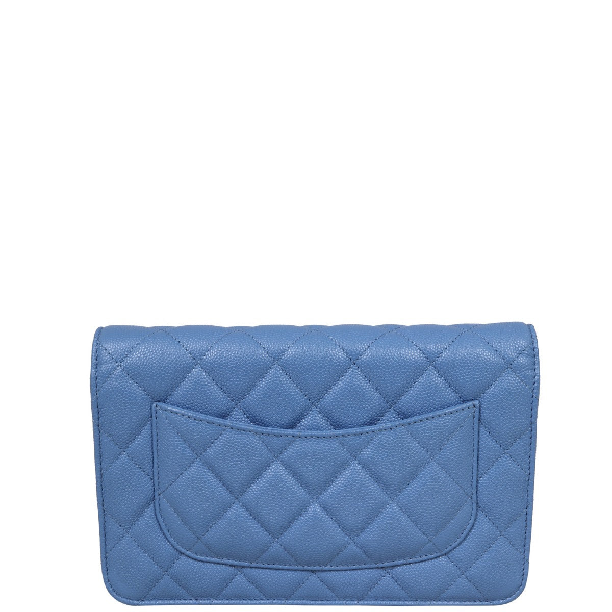 Chanel Classic Wallet on Diamond Handbag Blue Chain