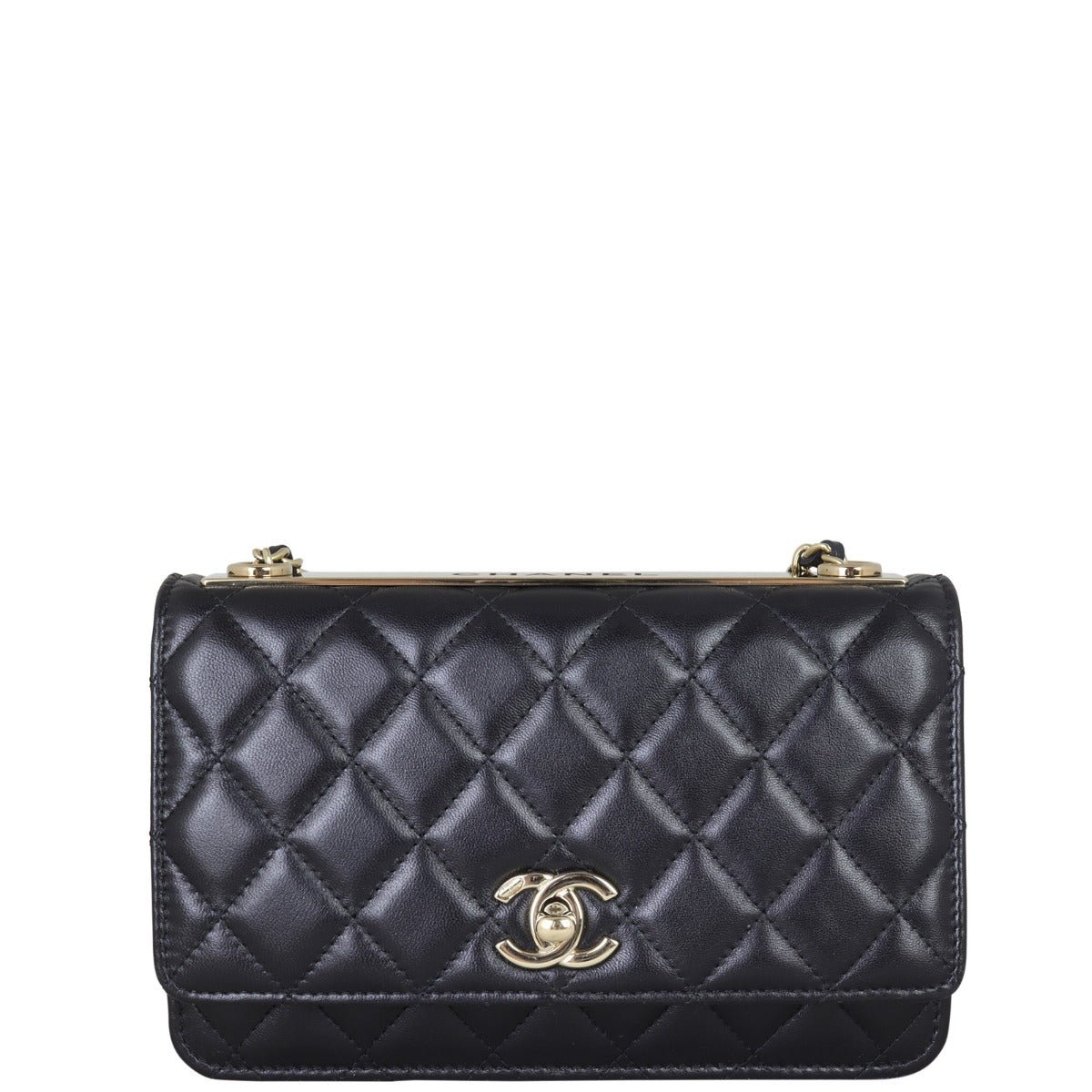 Chanel CC Trendy Wallet on Handbag Black Chain