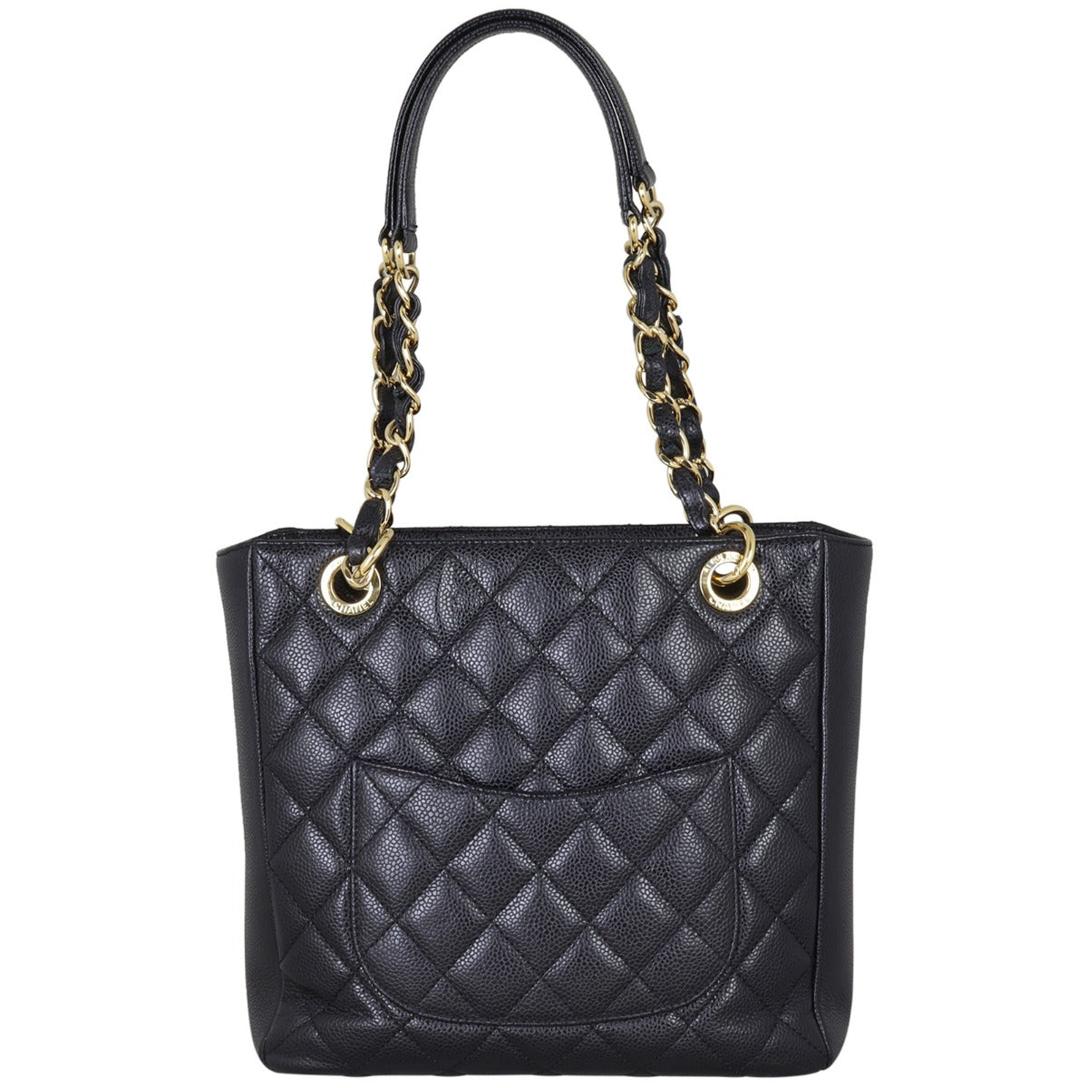 Chanel Petite Shopping Tote Caviar Black Tote Bag