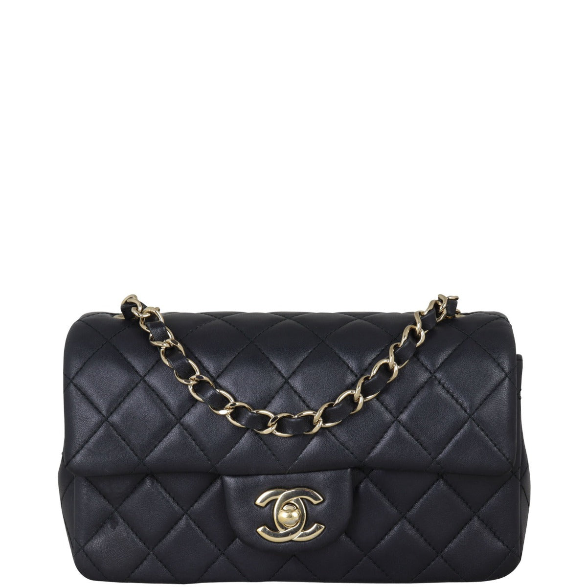 Chanel Classic Flap Rectangular Bag GHW Black Mini Bag