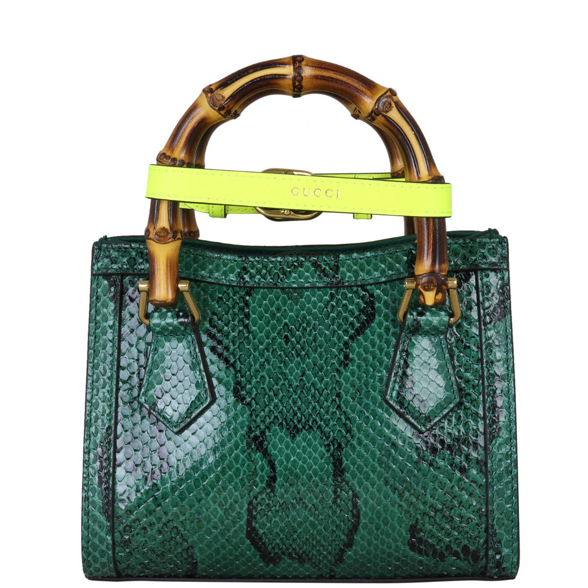 Gucci Diana Bamboo Top Handle Mini Tote Python