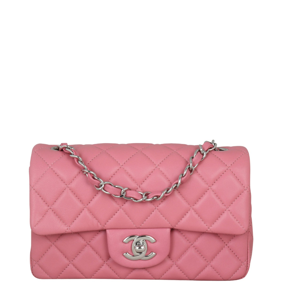 Chanel Classic Flap Rectangular Bag Lambskin Light Pink Mini Bag