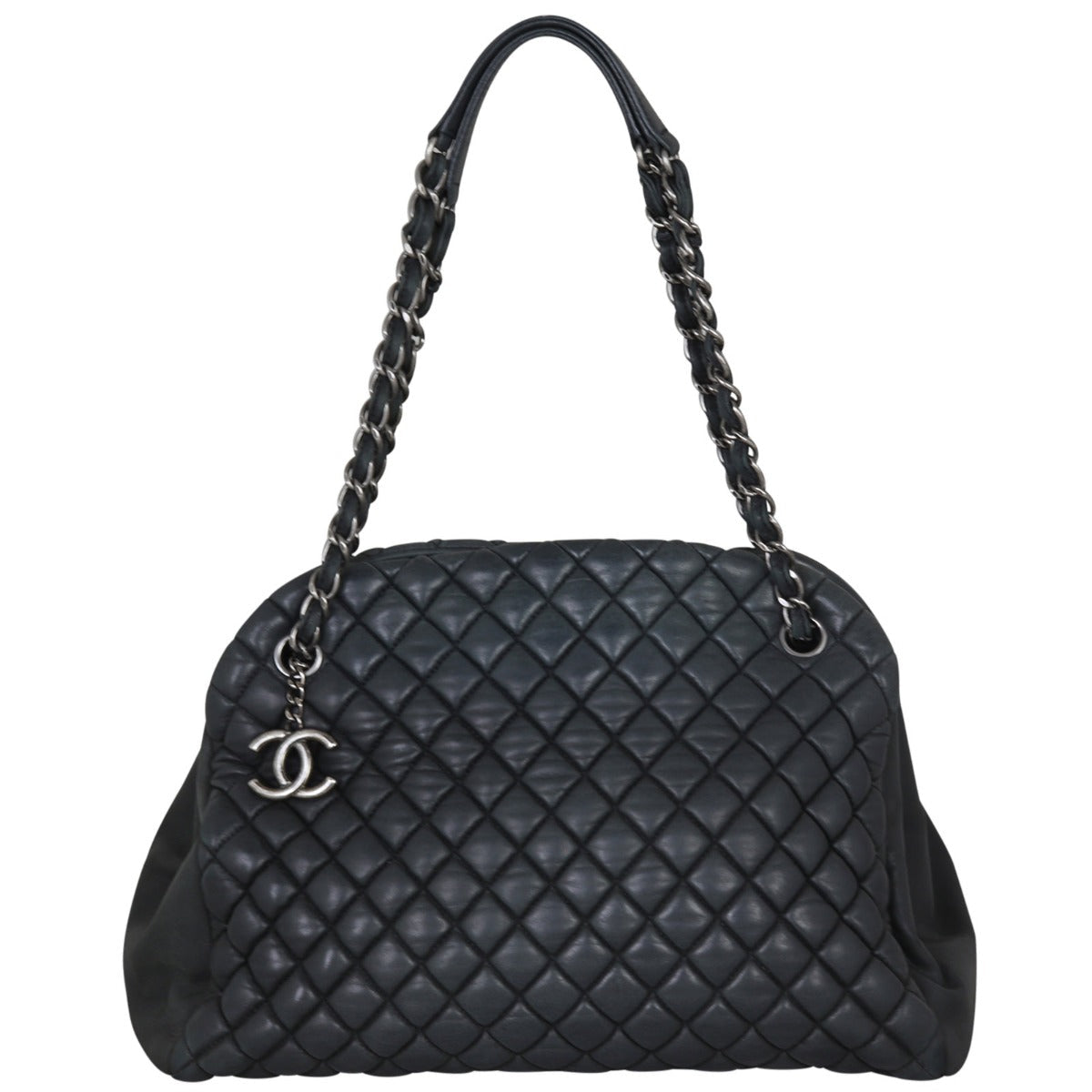 Chanel Mademoiselle Bowler Bag Charcoal Large Handbag