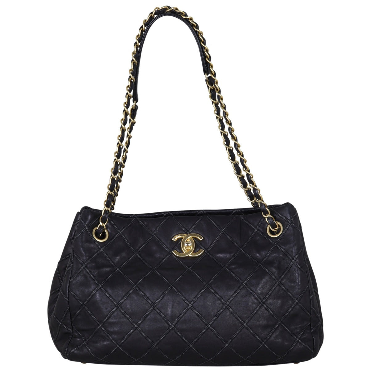 Chanel CC Tote Quilted Black Tote Bag