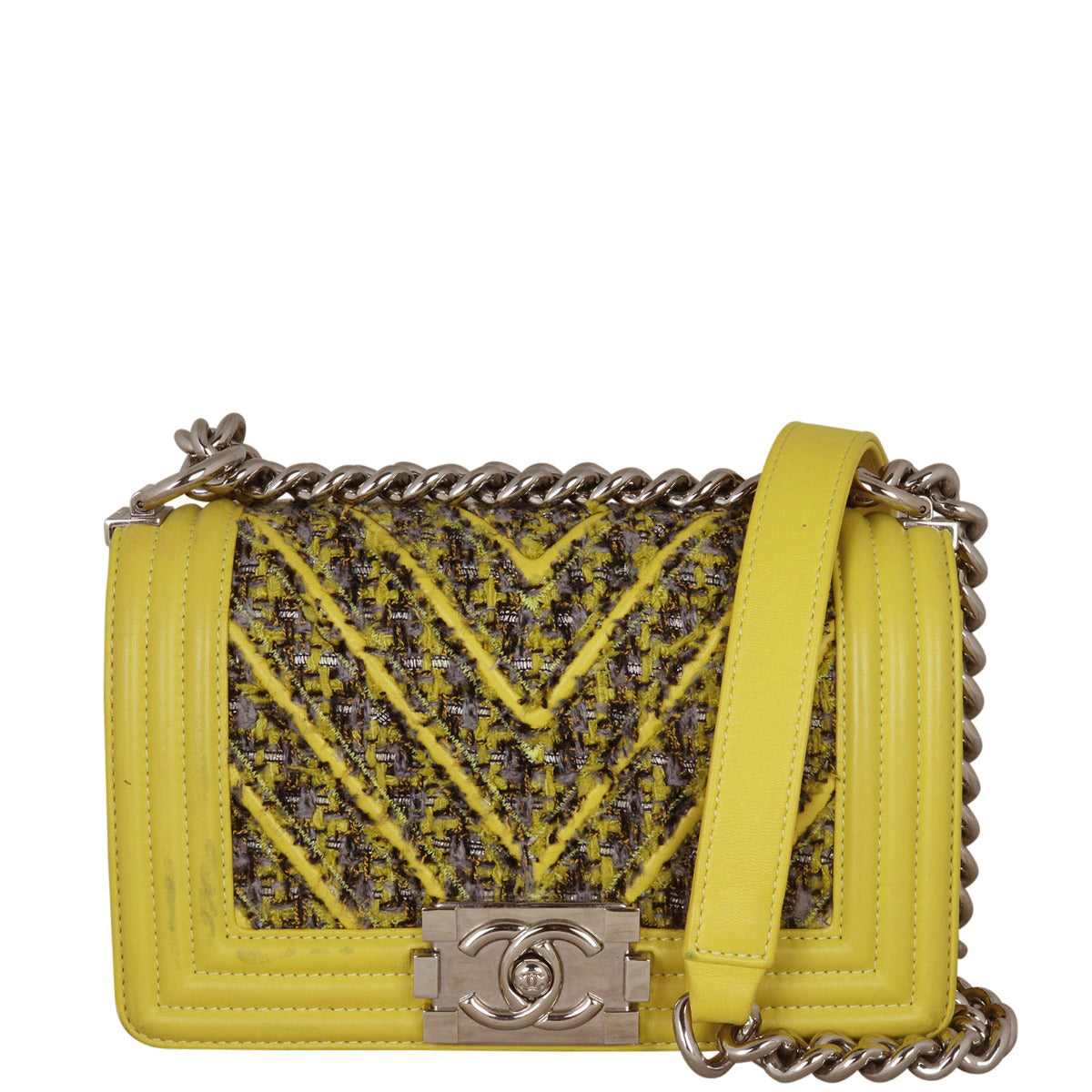 Chanel Boy Chevron Tweed Handbag Small