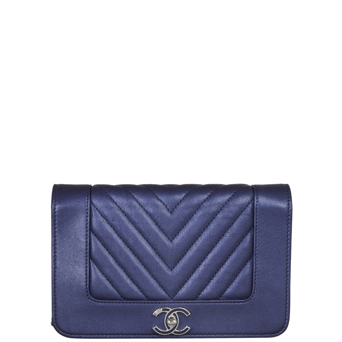 Chanel Mademoiselle Chevron Wallet on Handbag Chain