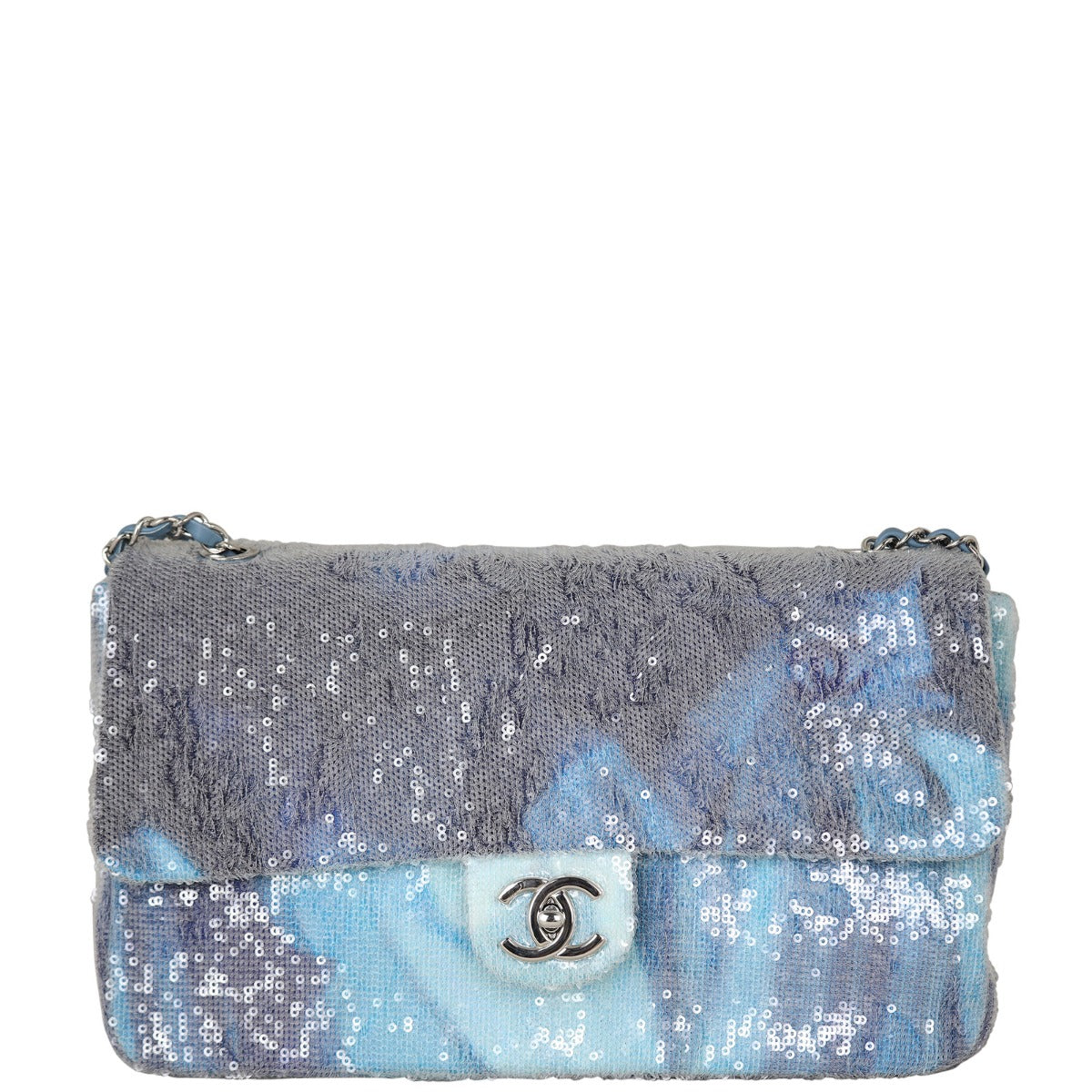 Chanel Classic Single Sequin Waterfalls Handbag Large Flap