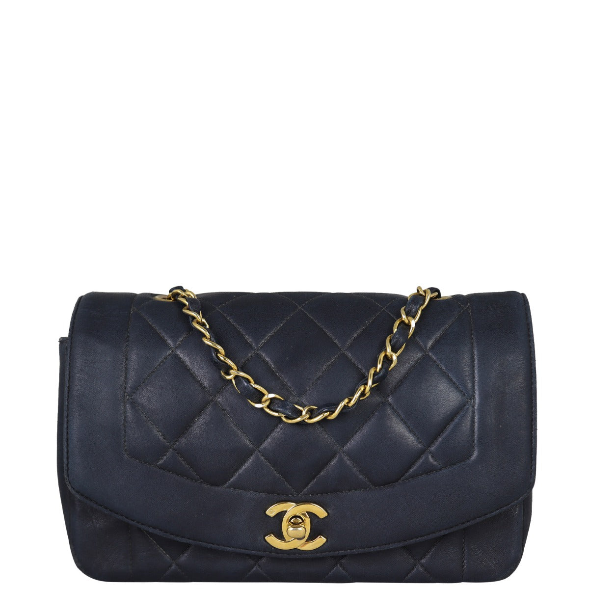 Chanel Diana Bag Faded Black Flap Handbag