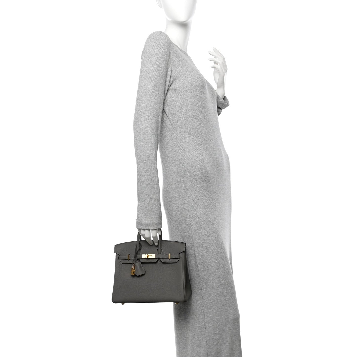 Hermes Togo Birkin Gris Meyer Handbag Travel Bag