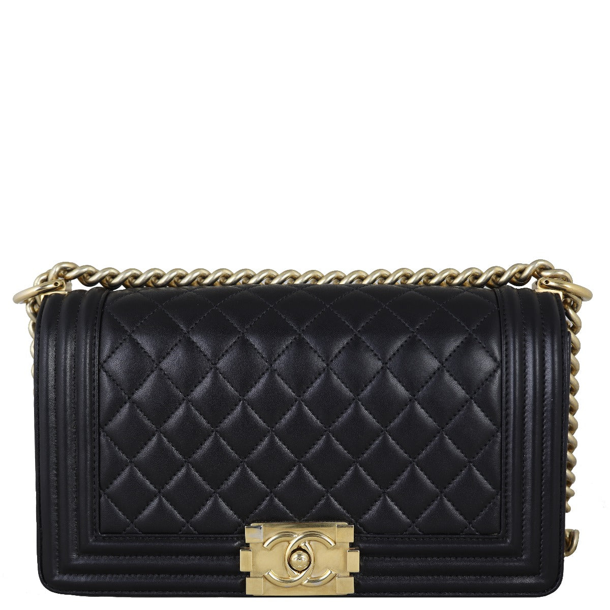 Chanel Boy Old Hardware 21 Series Handbag Gold Medium
