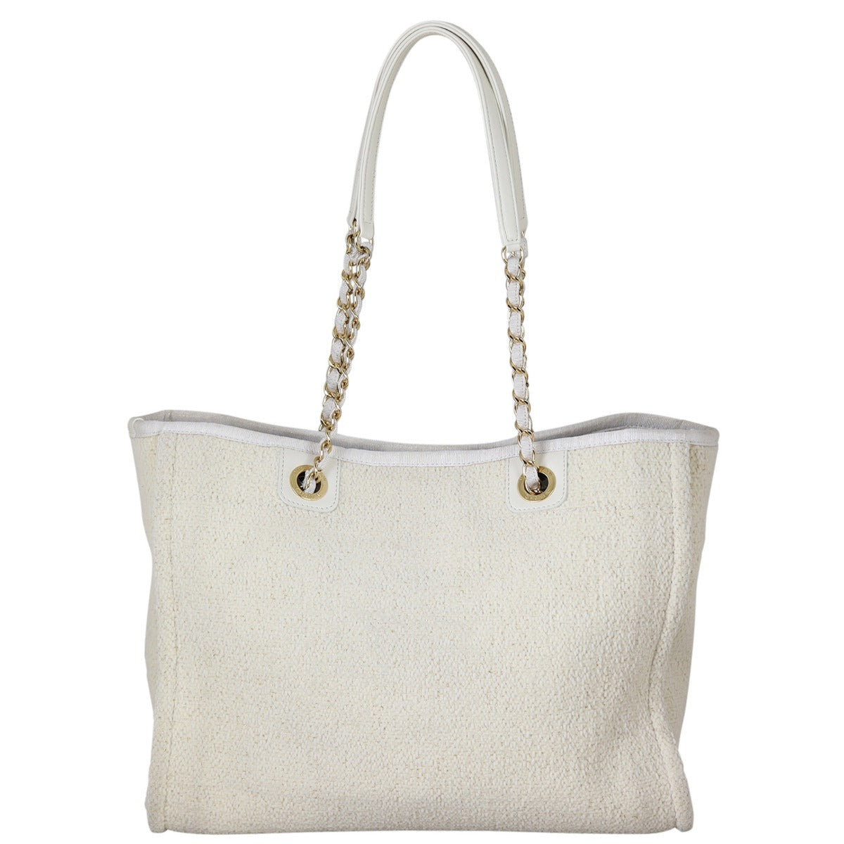 Chanel Deauville Tote White Cream Tote Bag