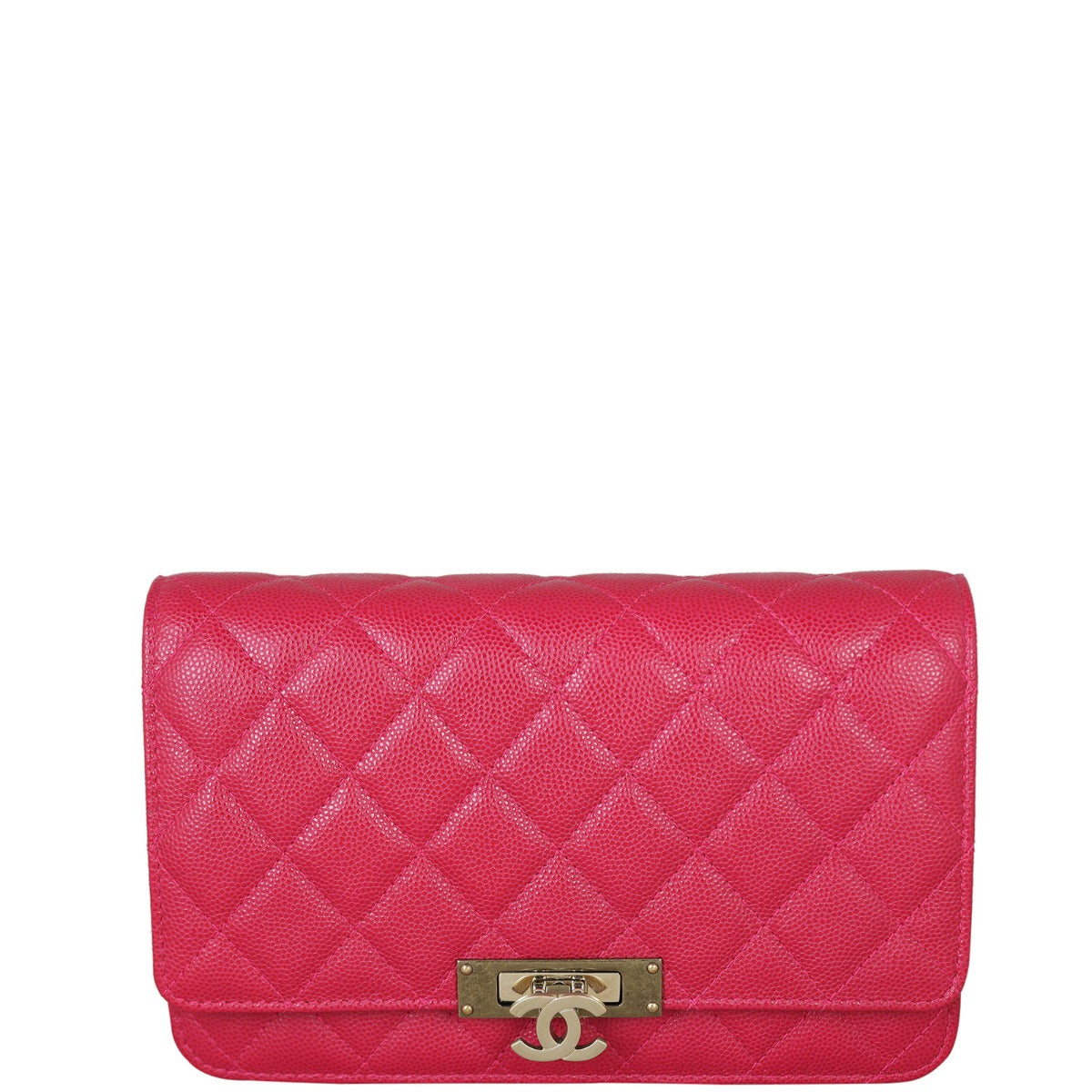 Chanel Golden Class Wallet on Handbag Red