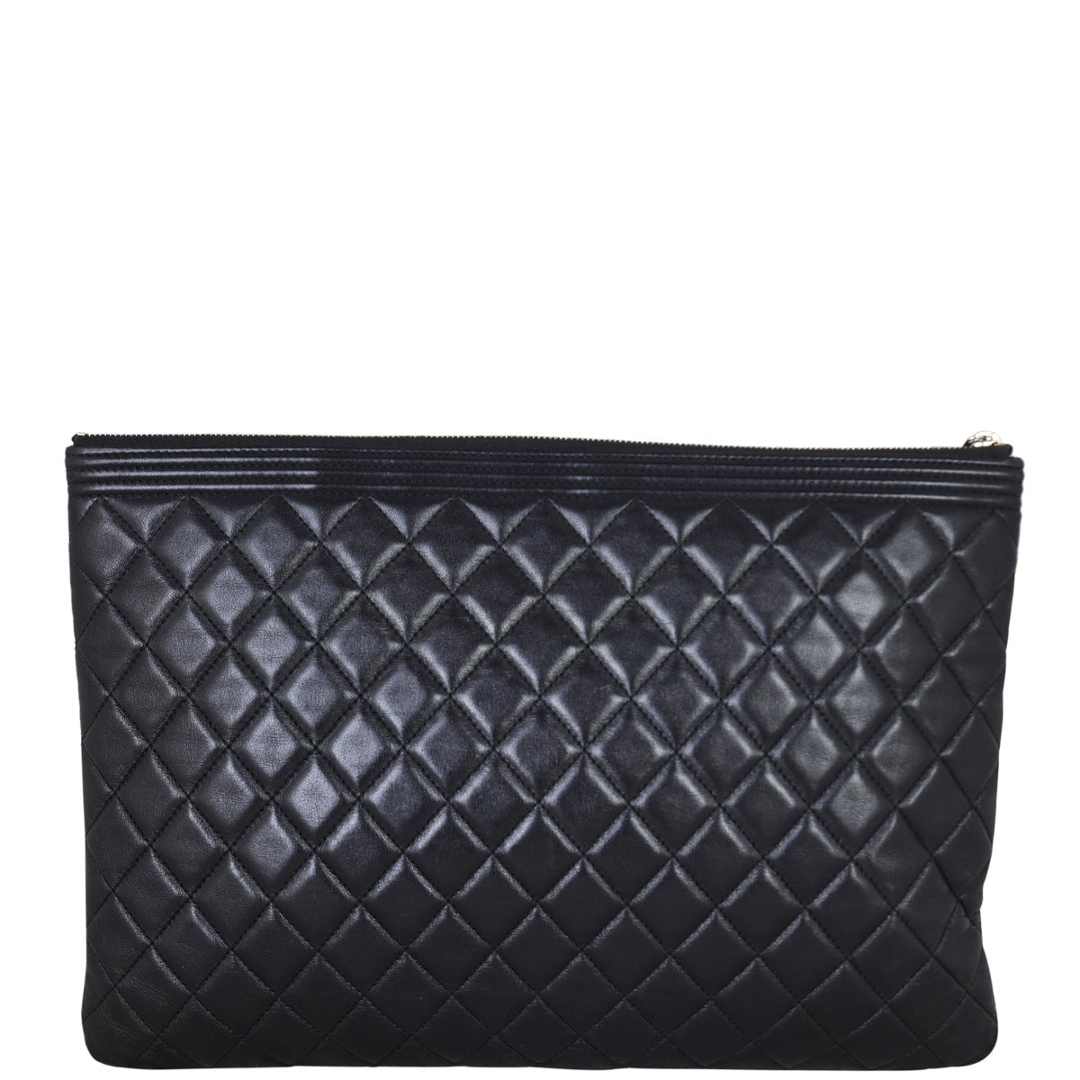 Chanel Boy O-Case Lambskin Handbag Black Large
