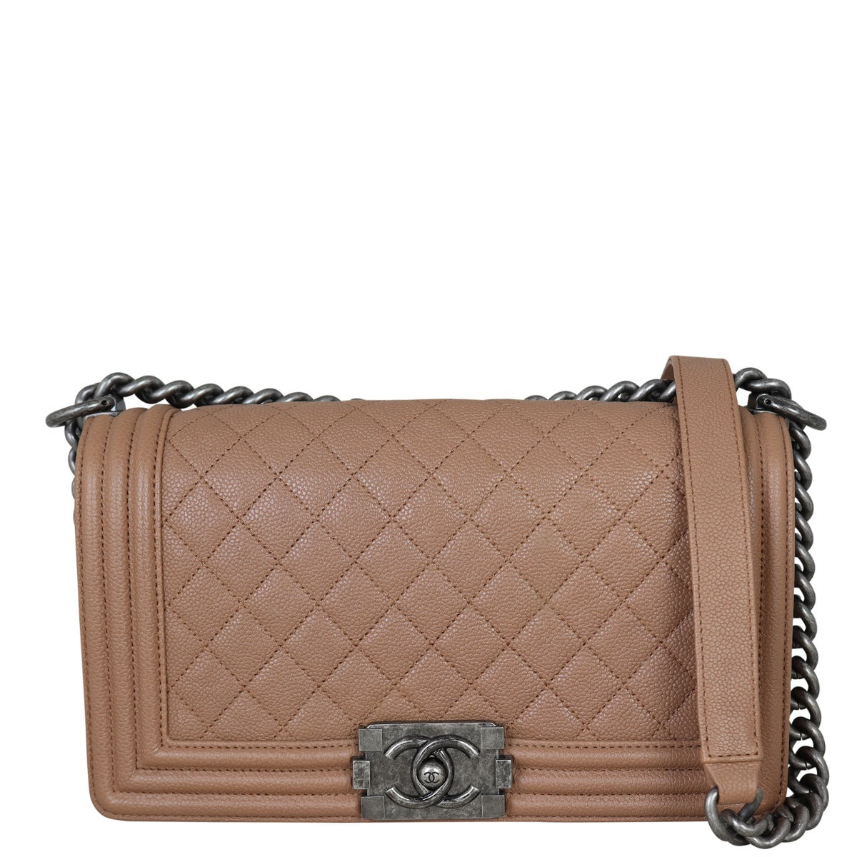 Chanel Boy Old 23 Series Handbag Brown Medium