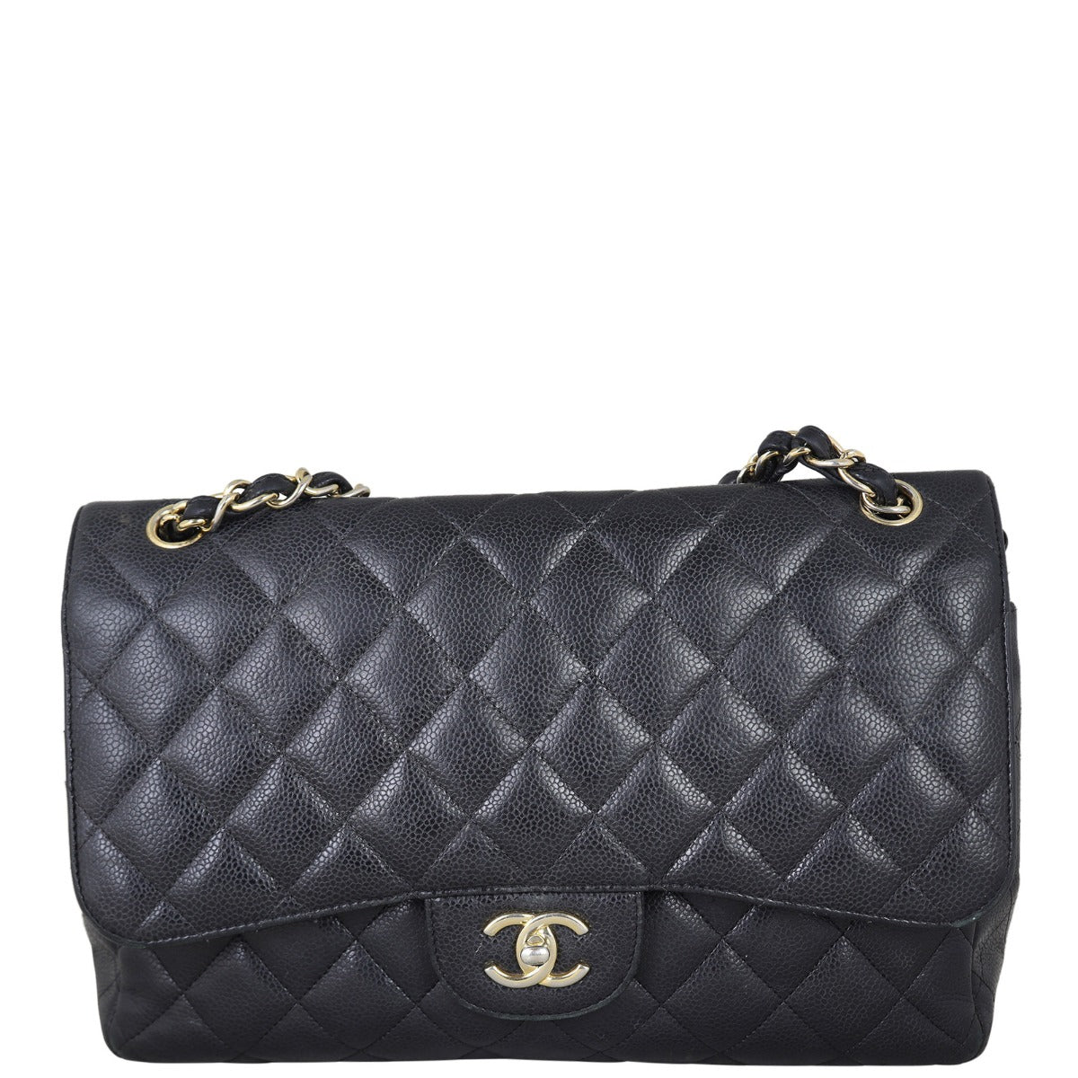 Chanel Classic Double Jumbo GHW Handbag Flap