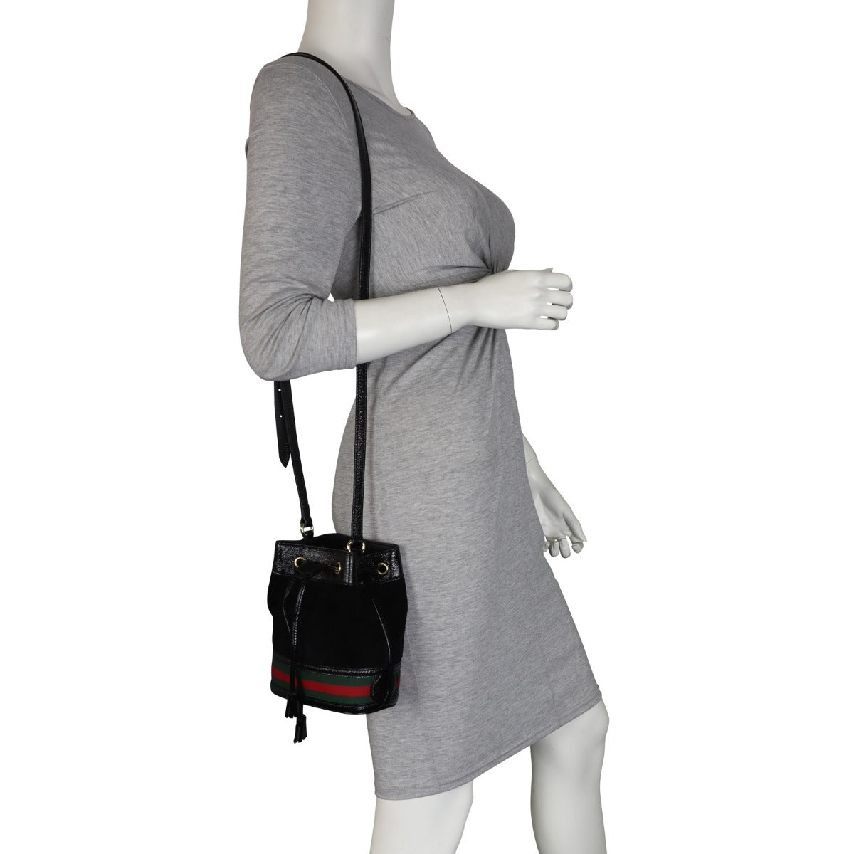Gucci Ophidia Suede Bucket Bag Mini