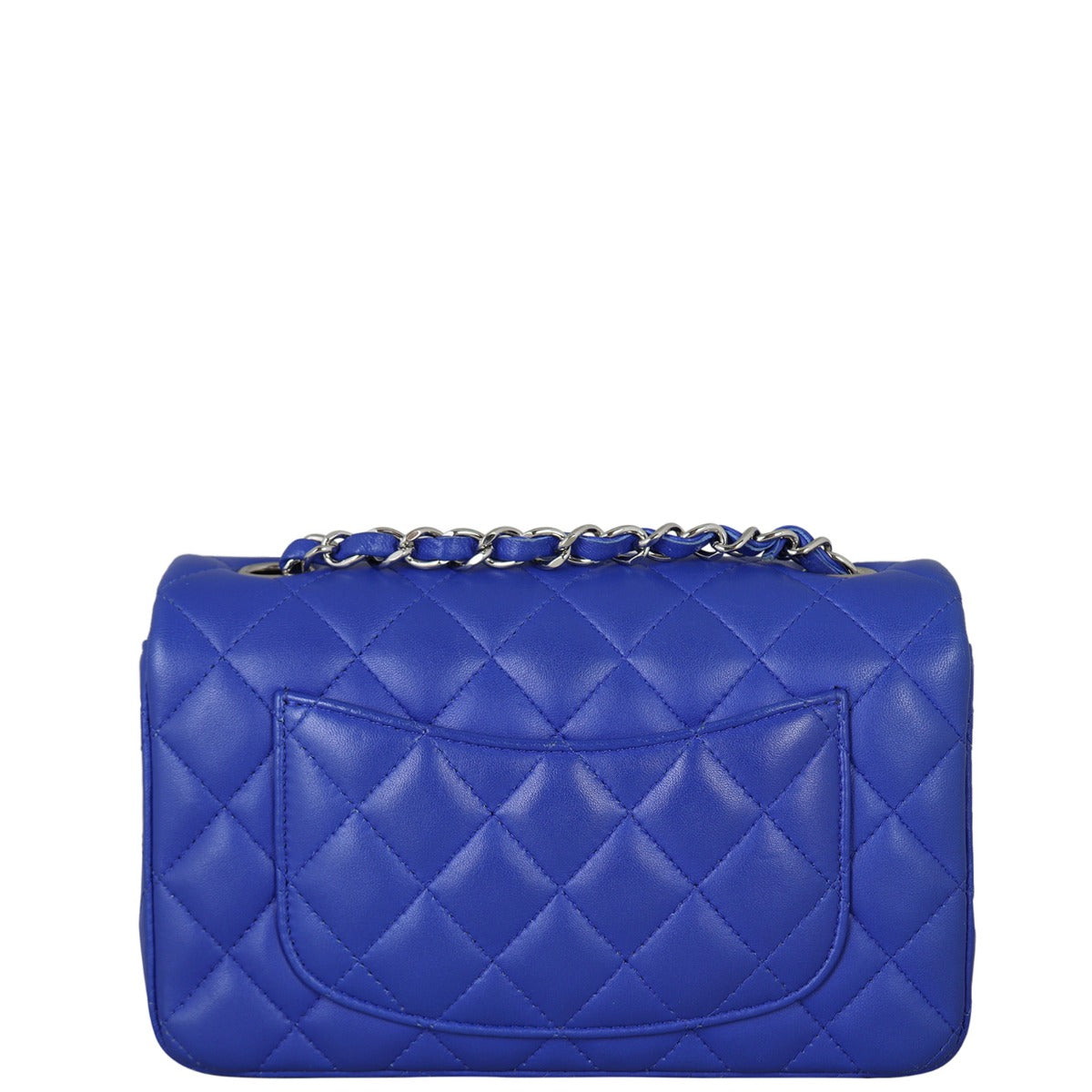 Chanel Classic Flap Rectangular Bag Lambskin Blue Mini Bag