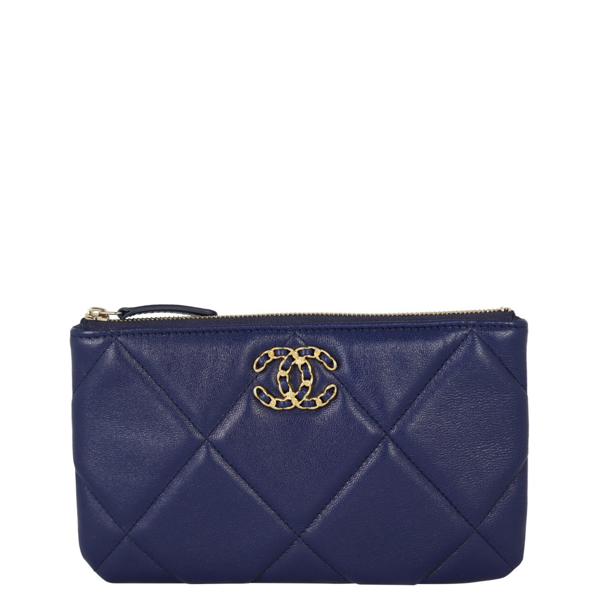 Chanel 19 O-Case Handbag Blue Small