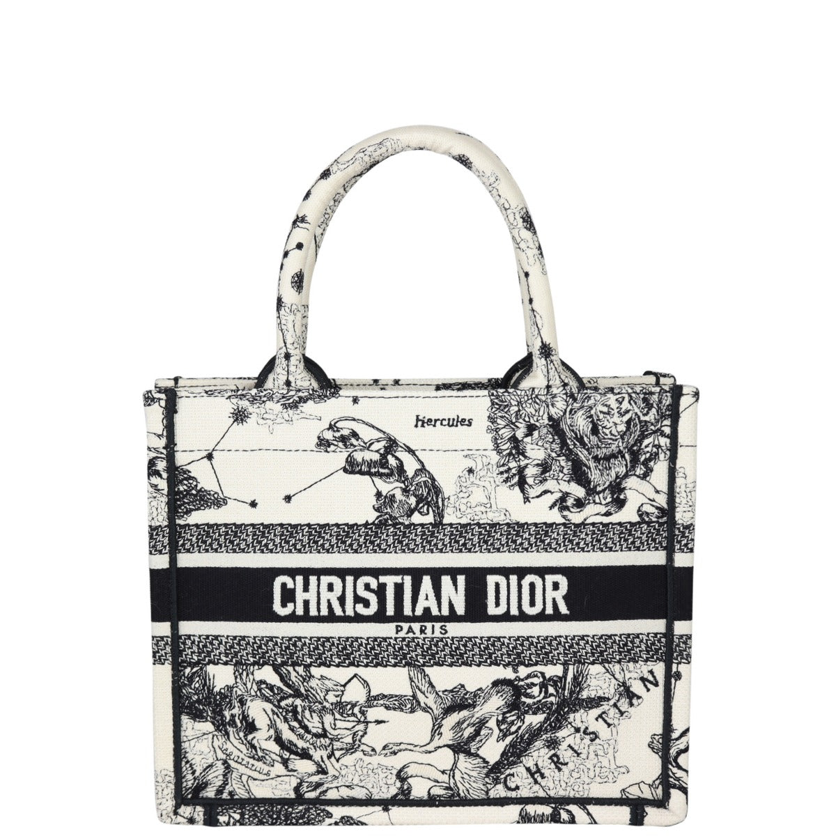 Dior Book Tote Toile De Jouy Zodiac Handbag Small Tote Bag