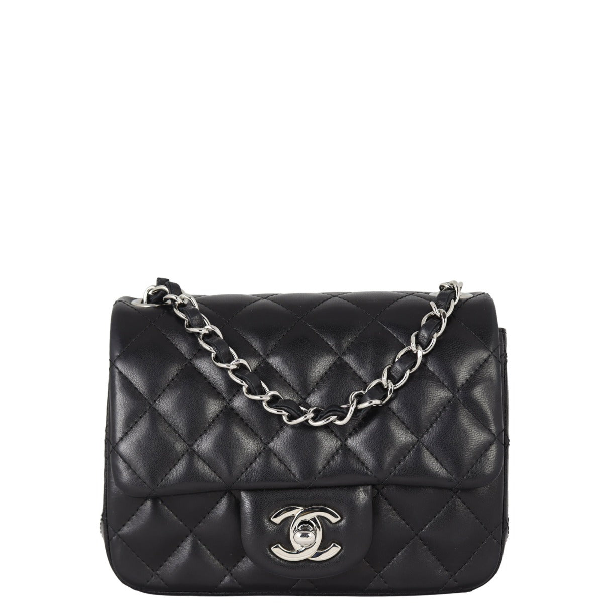 Chanel Classic Square SHW Handbag Mini Flap Mini Bag