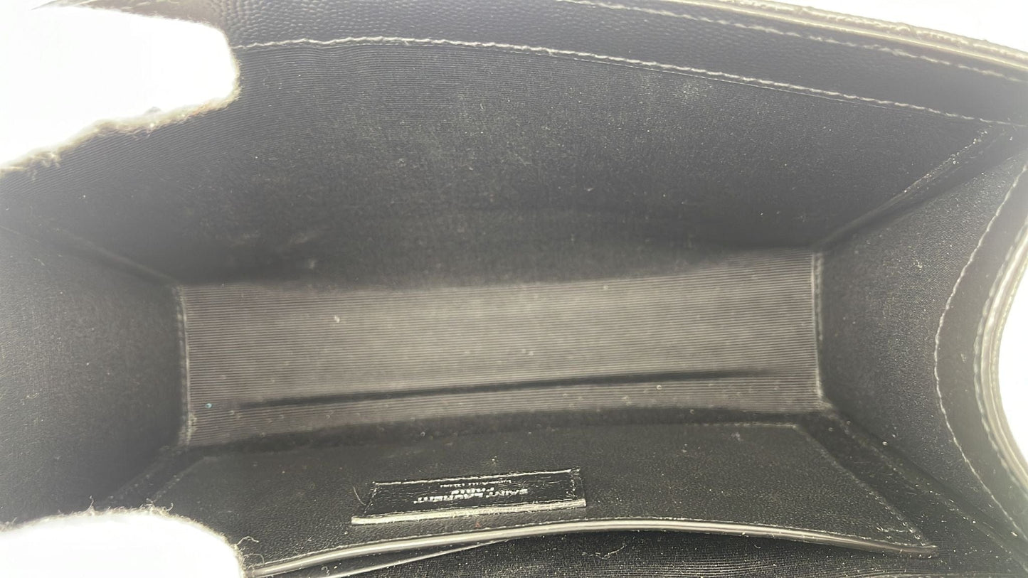 YSL Saint Laurent Yves Envelope Shoulder Bag Leather Black Medium Bag Black 1