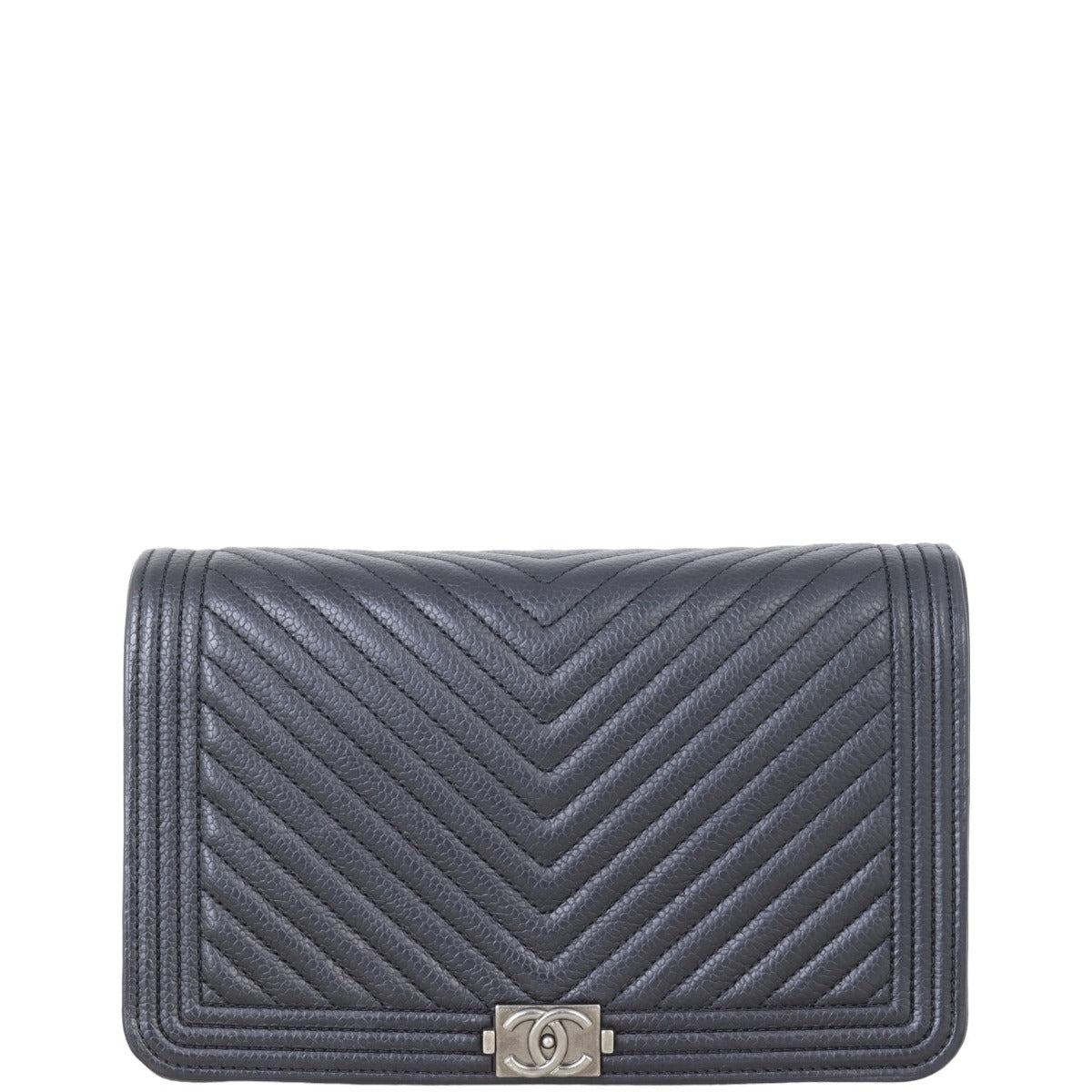 Chanel Boy Wallet on Chevron Handbag Black Chain Crossbody Bag
