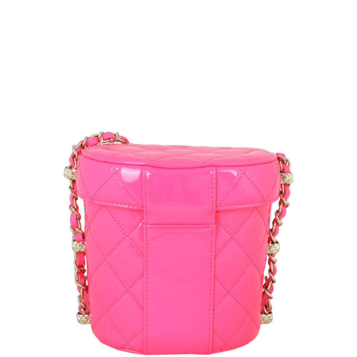 Chanel CC Vani-Tea Case Patent Handbag Quilted Pink Crossbody Bag