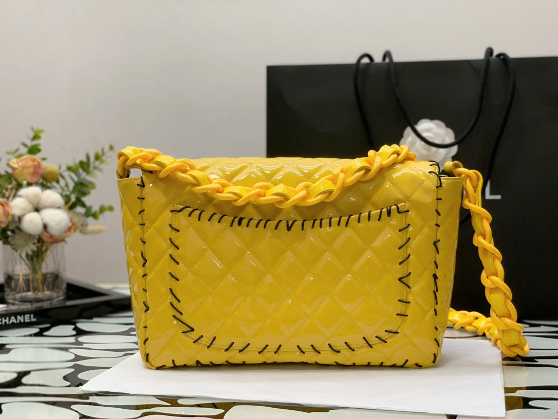 CHLVinyl Classic Yellow 29cm 11.5in Shoulder Bag